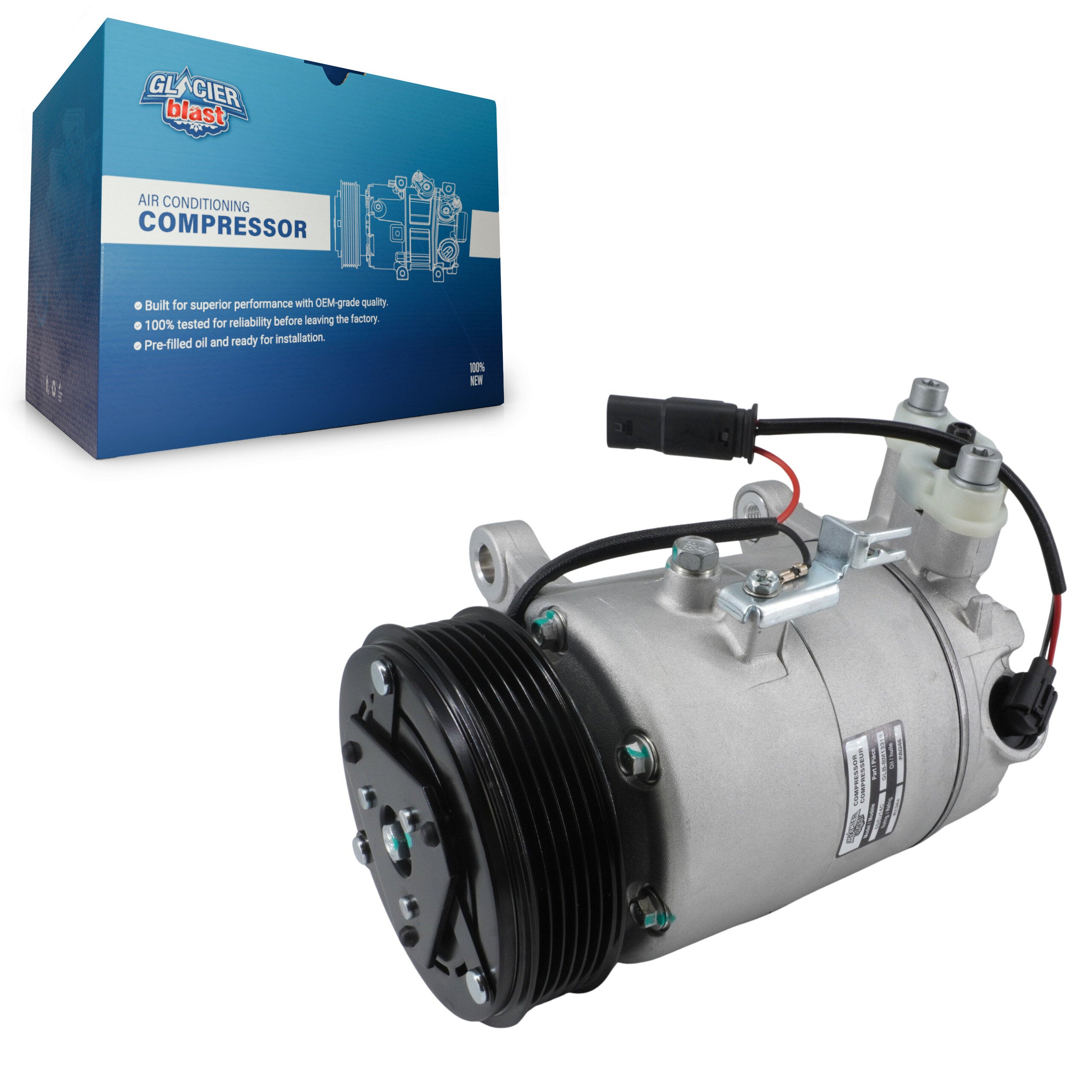Glacier Blast GLB-BM13318 A/C Compressor for 2014-2019 Mini Cooper, Mini Cooper Clubman