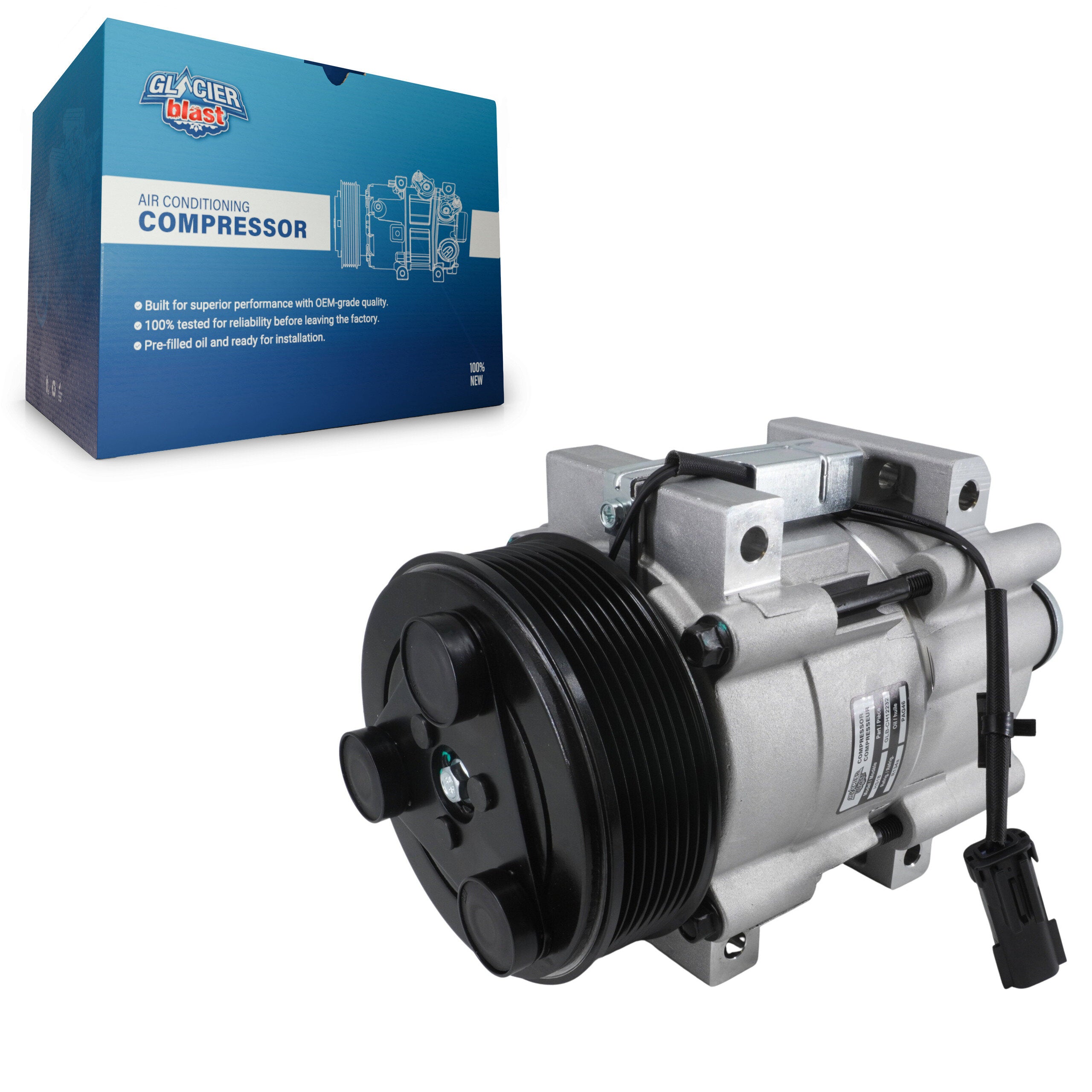 Glacier Blast GLB-CH12232 A/C Compressor for 2006-2010 Dodge Ram 2500, Dodge Ram 3500 and More