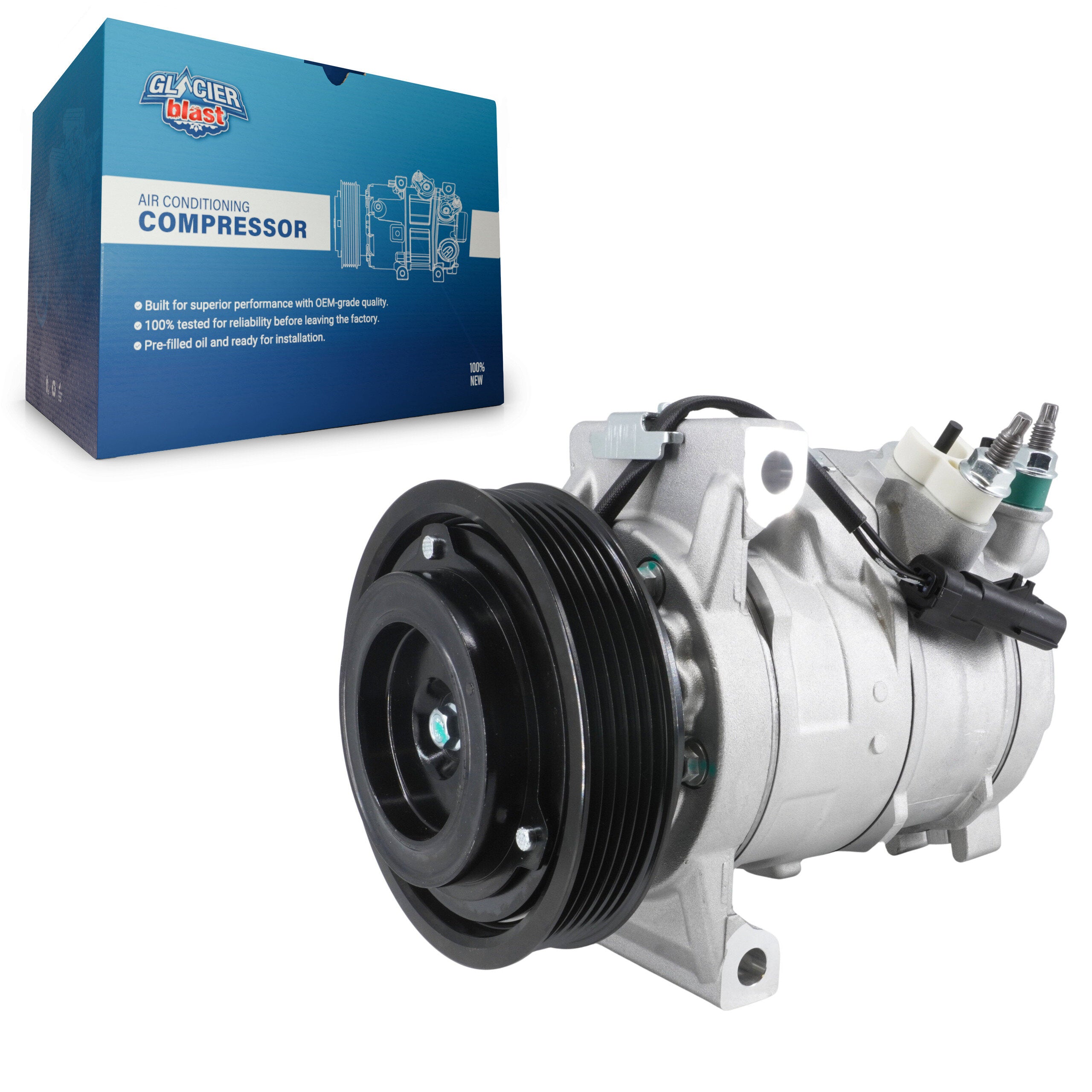 Glacier Blast GLB-CH12725 A/C Compressor for 2009-2024 Ram 2500, Ram 3500 and More