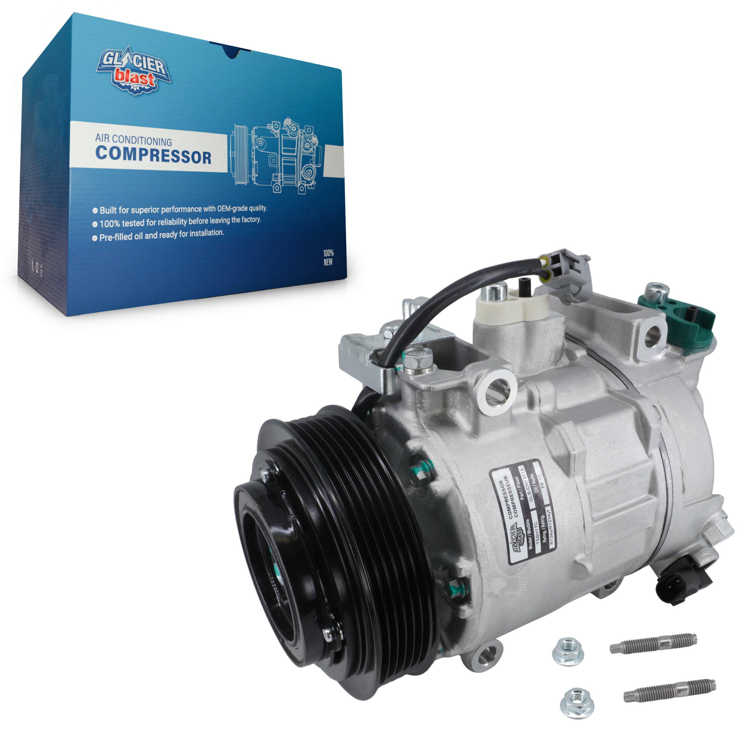 Glacier Blast GLB-CH13116 A/C Compressor for 2014-2023 Dodge Challenger, Chrysler 300 and More