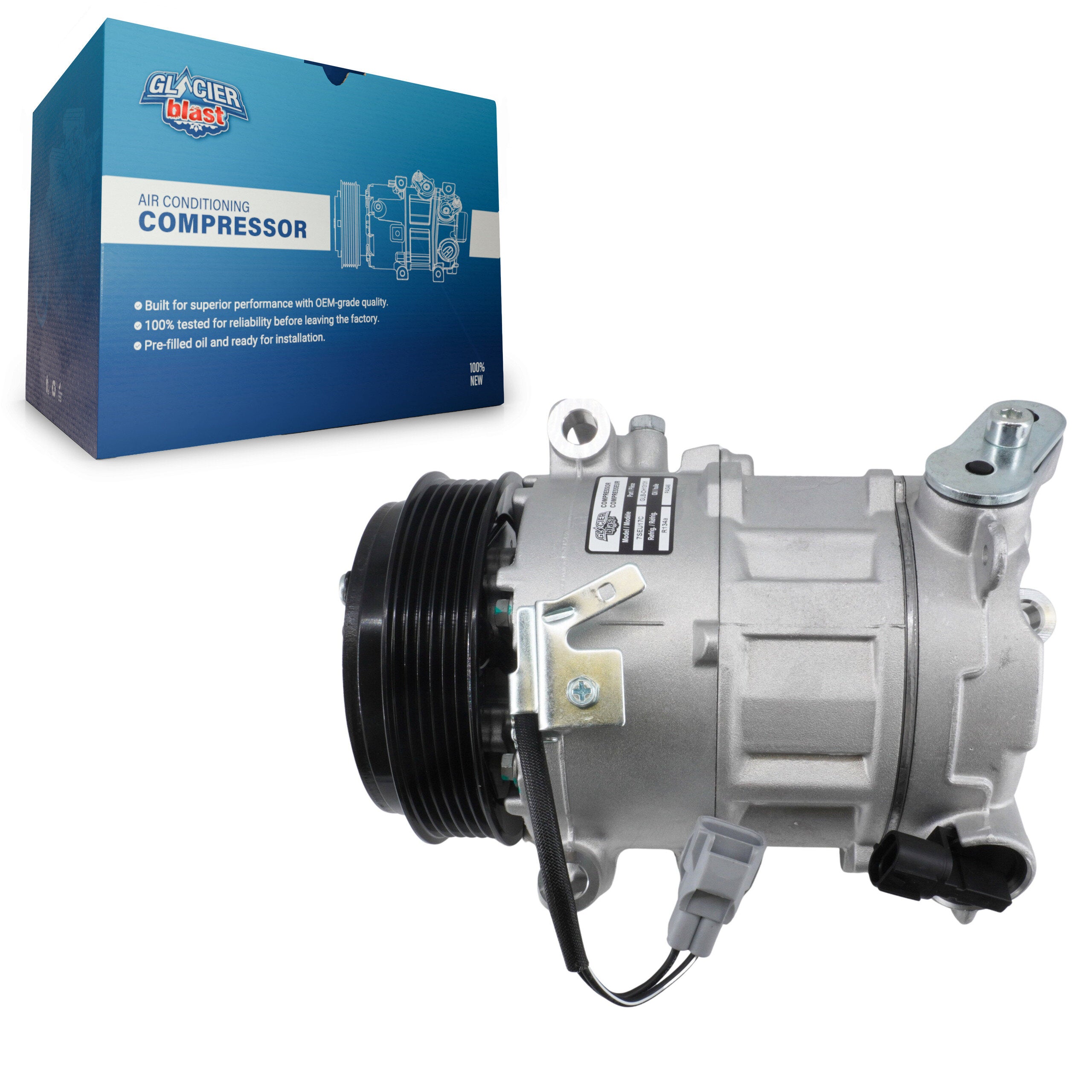 Glacier Blast GLB-CH13131 A/C Compressor for 2014-2022 Chrysler 200, Jeep Cherokee