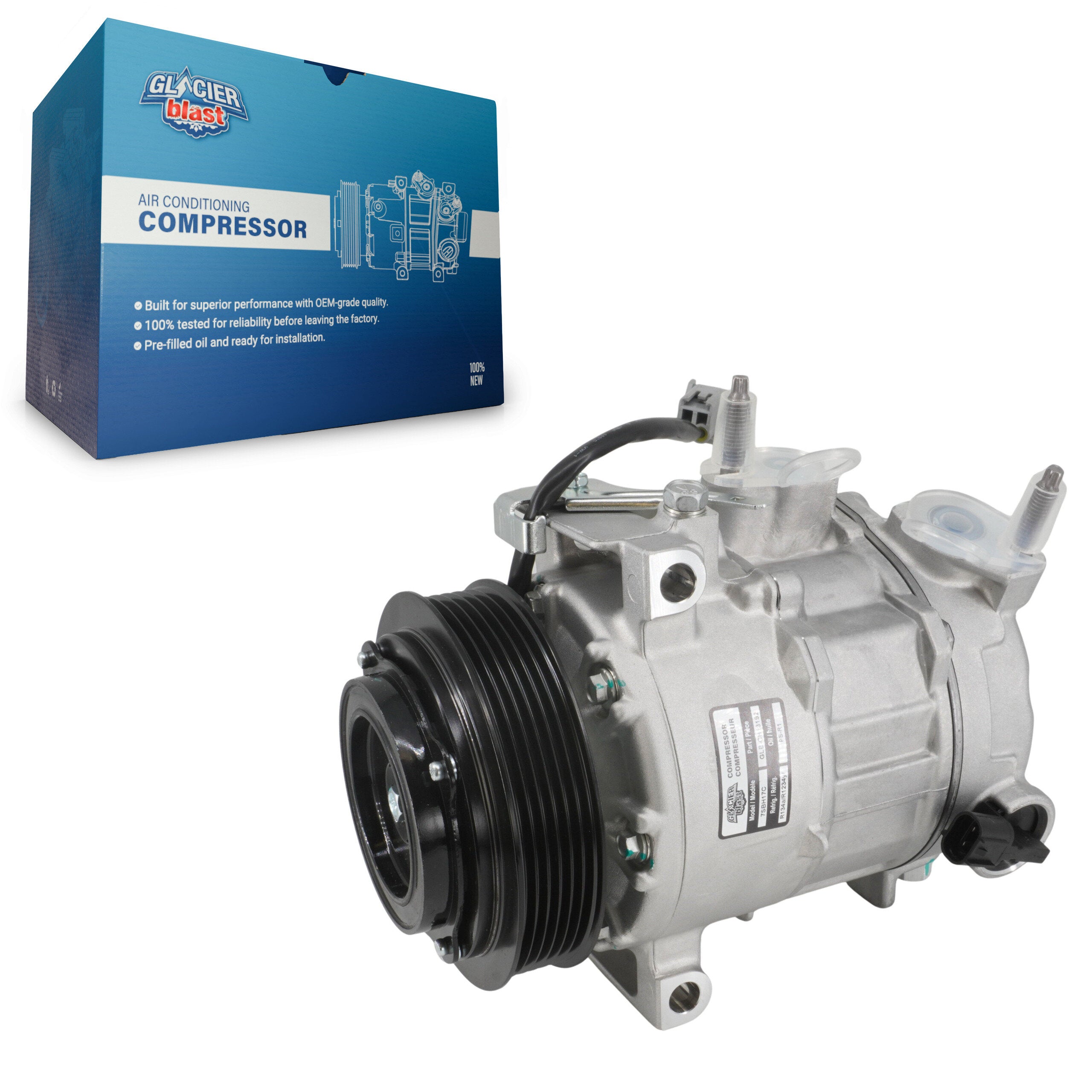 Glacier Blast GLB-CH13192 A/C Compressor for 2014-2024 Chrysler 300, Ram 1500 and More