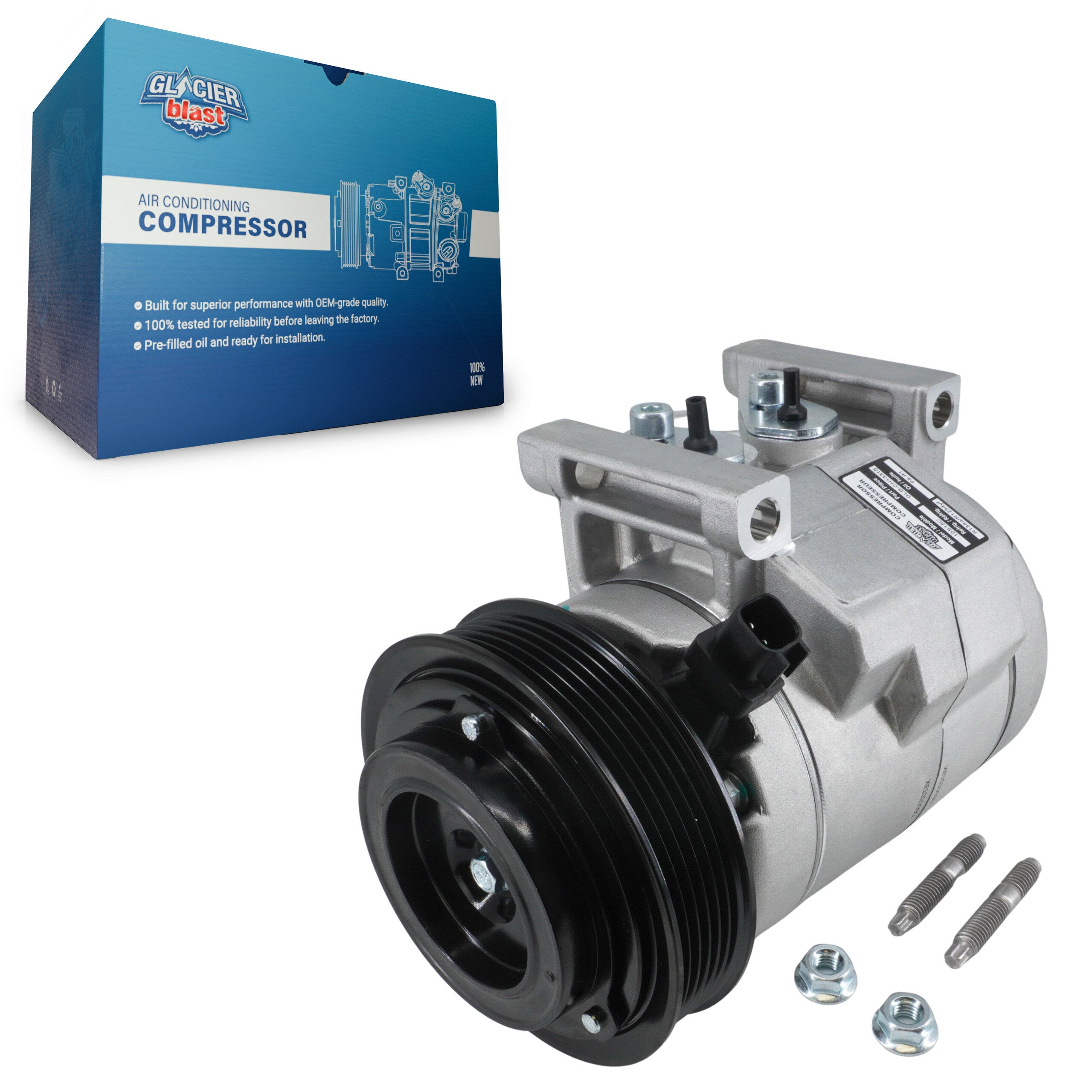 Glacier Blast GLB-CH13310 A/C Compressor for 2016-2022 Jeep Grand Cherokee WK, Jeep Grand Cherokee