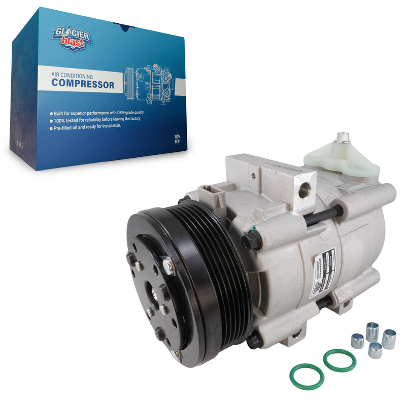 Glacier Blast GLB-FD11447 A/C Compressor for 1992-2007 Ford E-250, Ford E-350 Super Duty and More