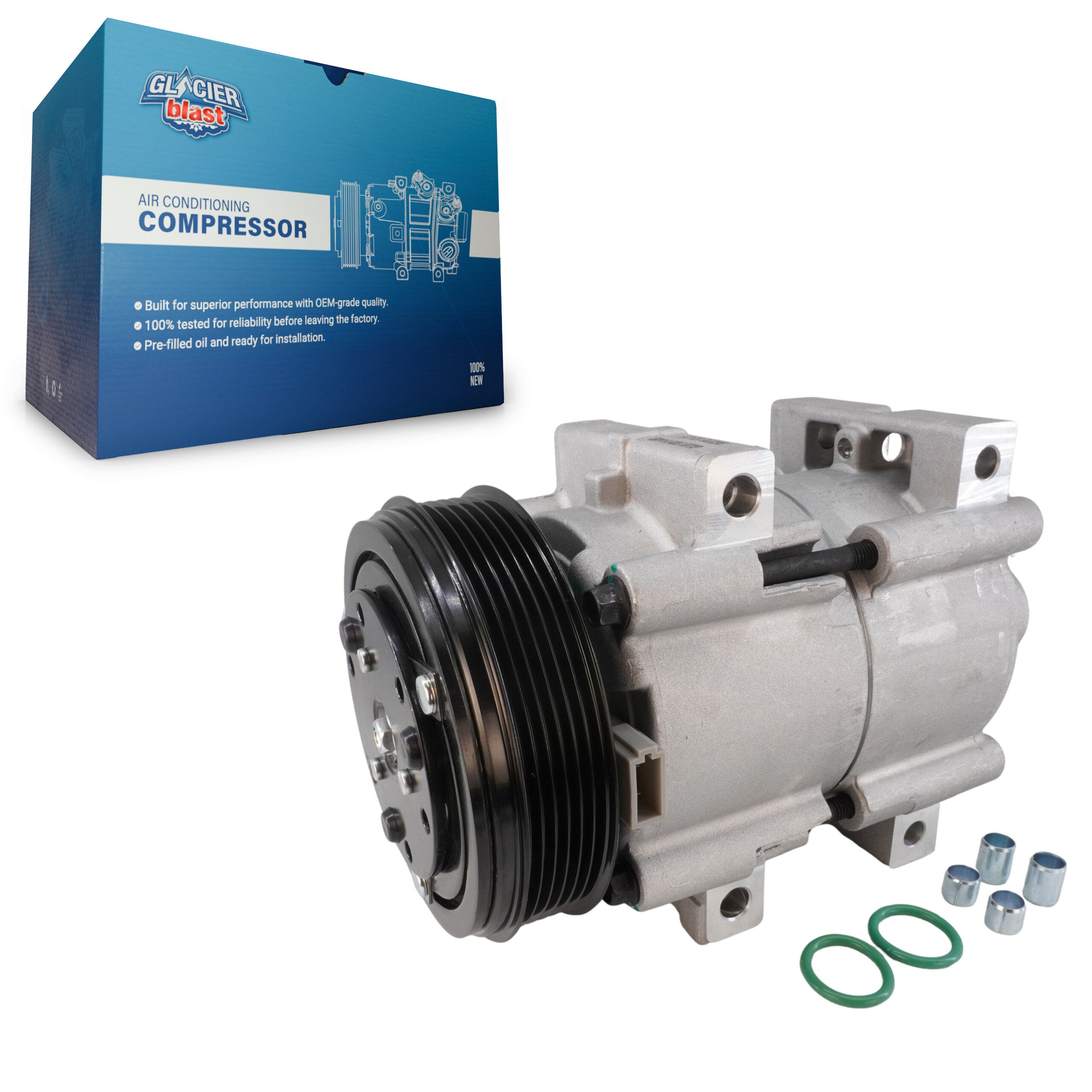 Glacier Blast GLB-FD11449 A/C Compressor for 1990-2011 Ford Ranger, Ford Explorer Sport and More