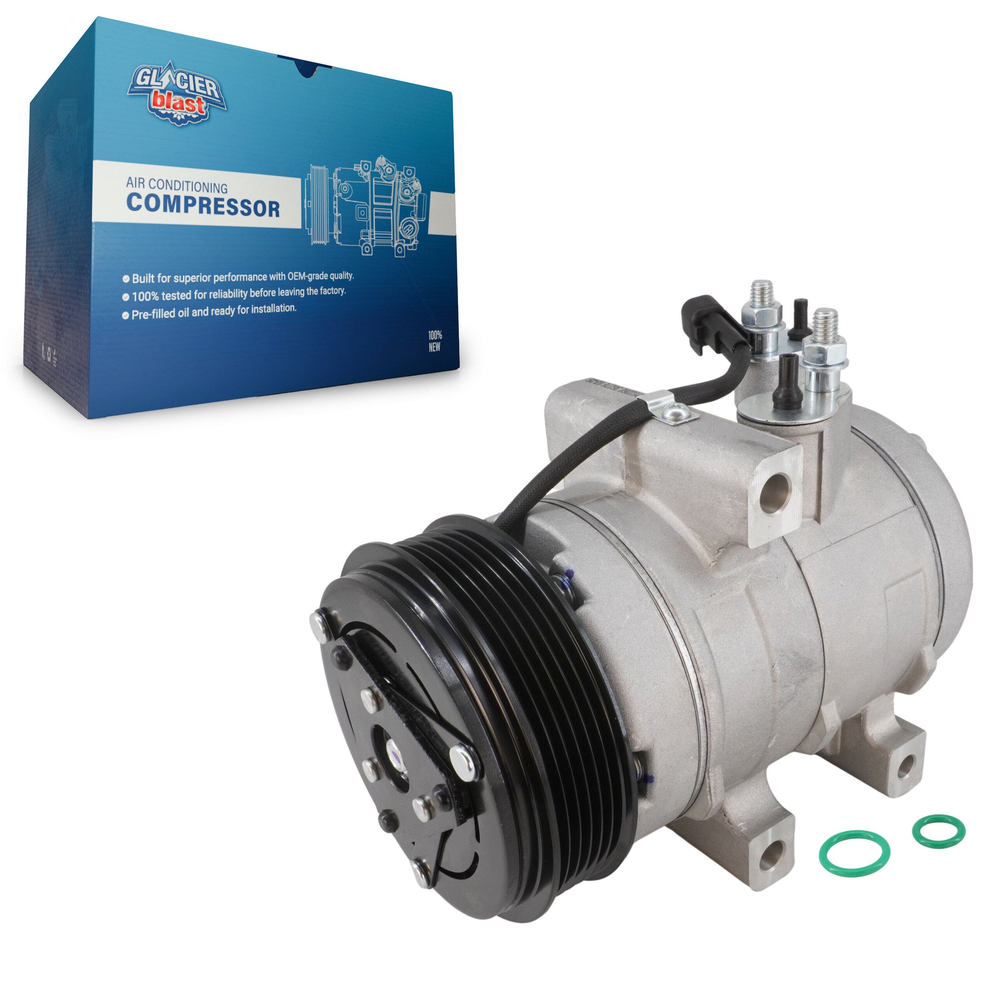 Glacier Blast GLB-FD12268 A/C Compressor for 2006-2011 Ford Explorer Sport Trac, Ford Crown Victoria and More