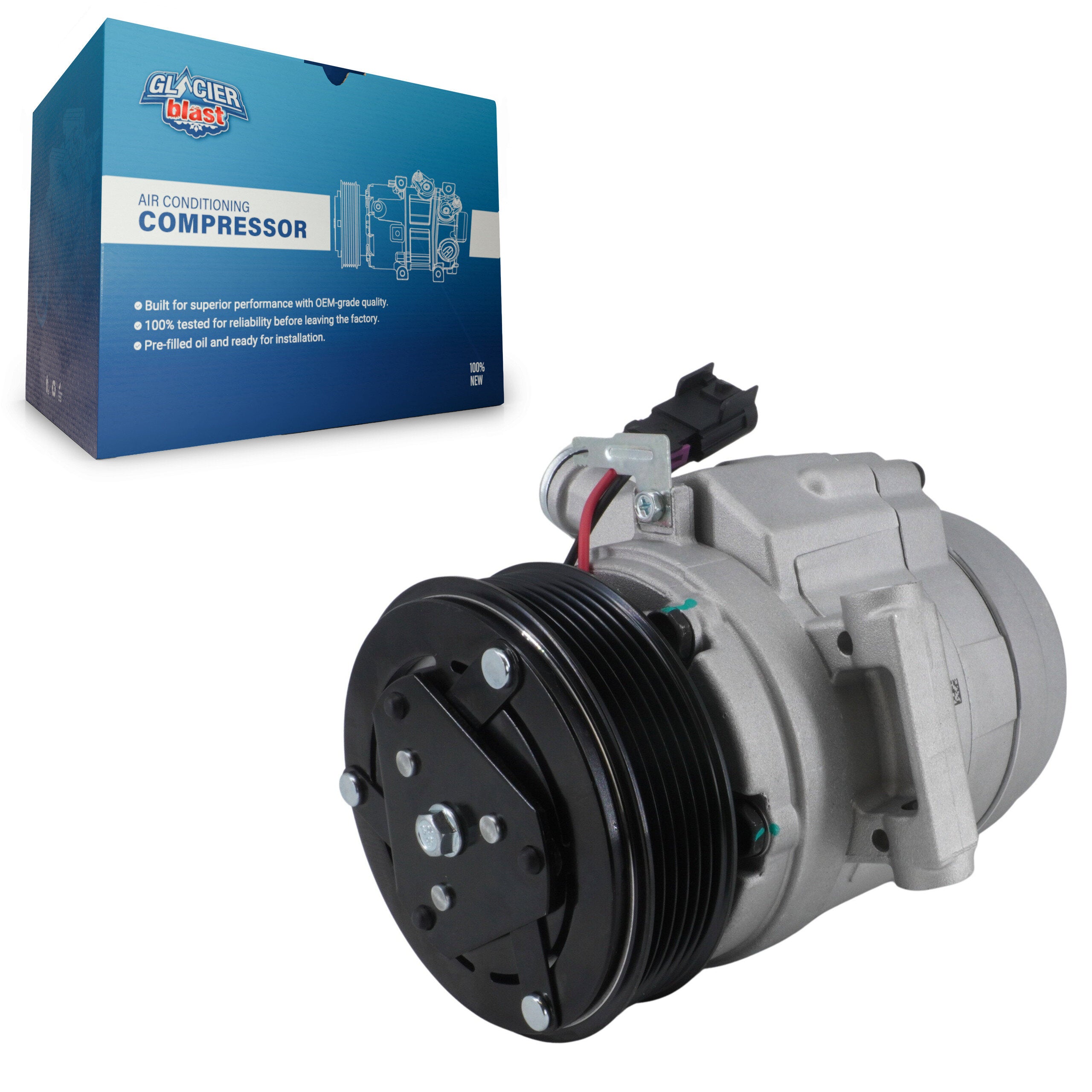 Glacier Blast GLB-FD12378 A/C Compressor for 2007-2012 Ford Fusion, Lincoln MKZ