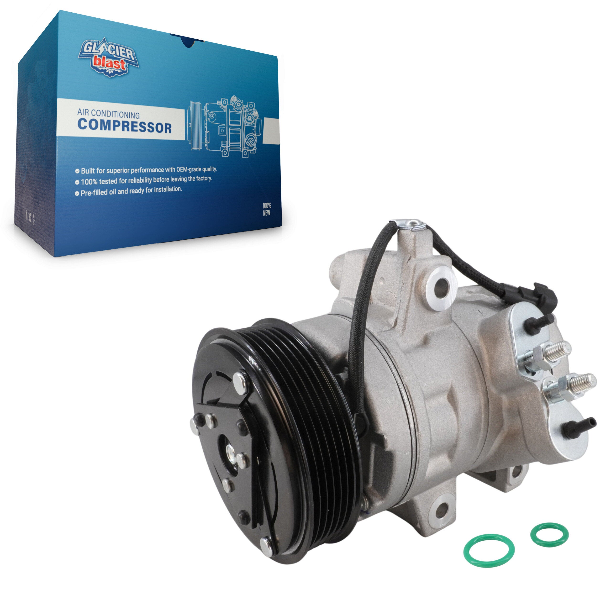 Glacier Blast GLB-FD12761 A/C Compressor for 2008-2013 Ford Transit Connect, Ford Focus