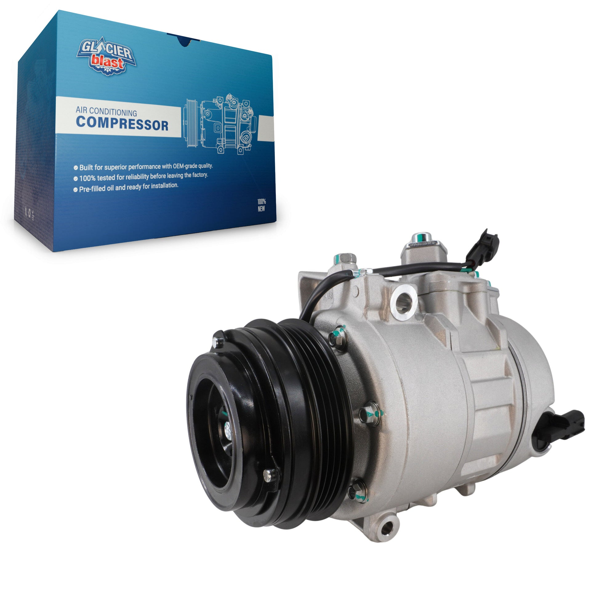 Glacier Blast GLB-FD13062 A/C Compressor for 2013-2020 Ford Fusion, Lincoln MKZ and More