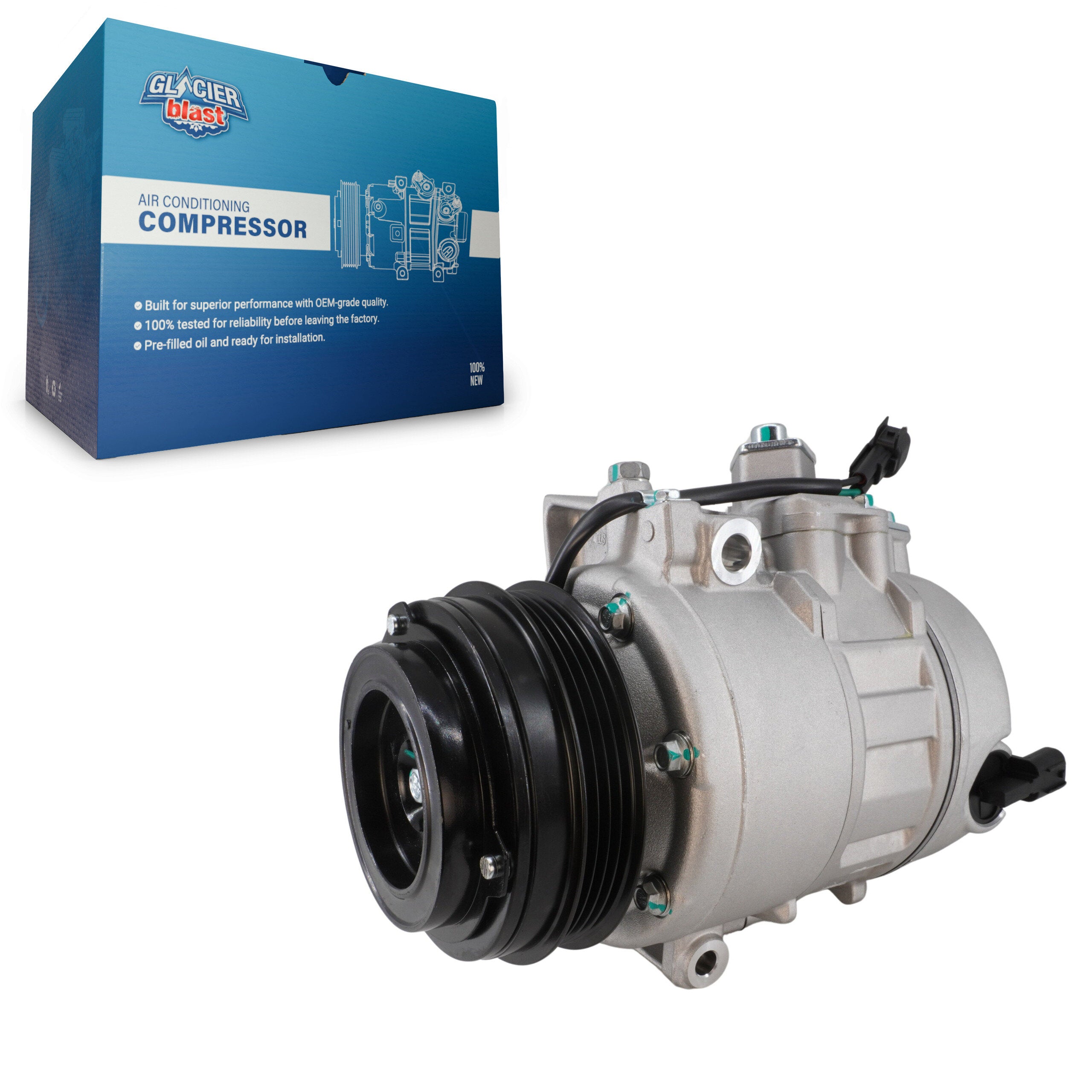 Glacier Blast GLB-FD13062 A/C Compressor for 2013-2020 Ford Fusion, Lincoln MKZ and More