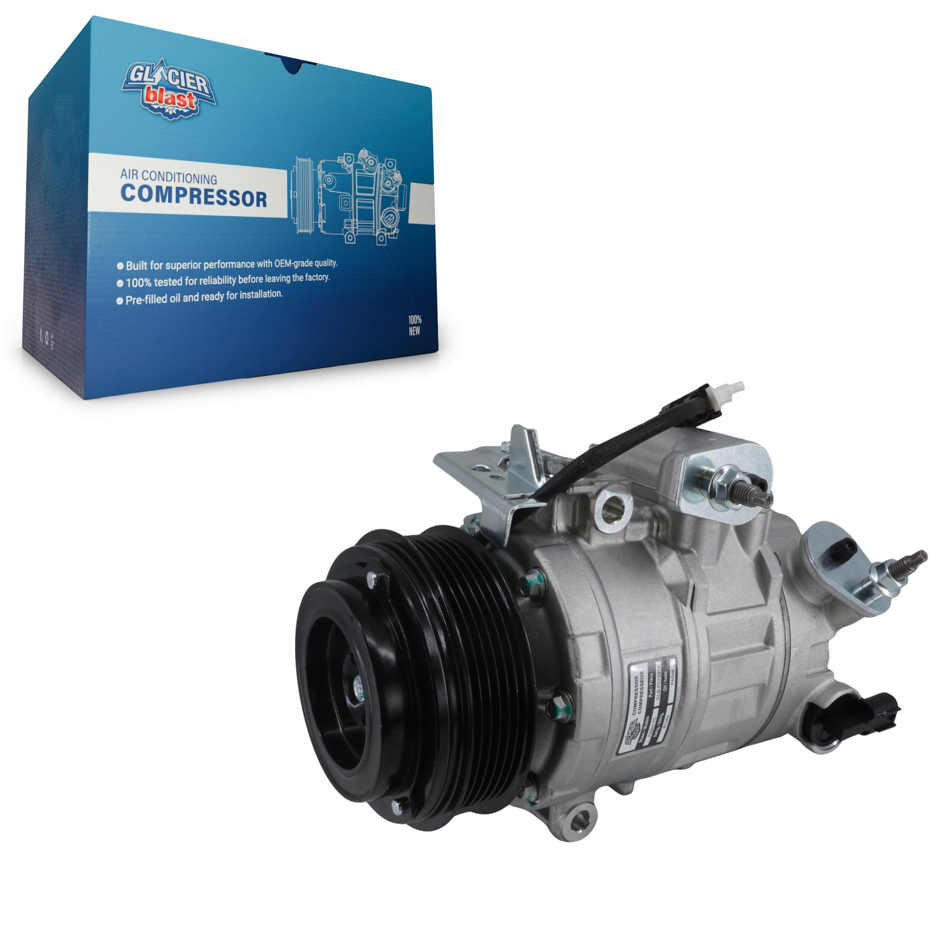 Glacier Blast GLB-FD13214 A/C Compressor for 2015-2022 Ford GT, Lincoln Continental and More