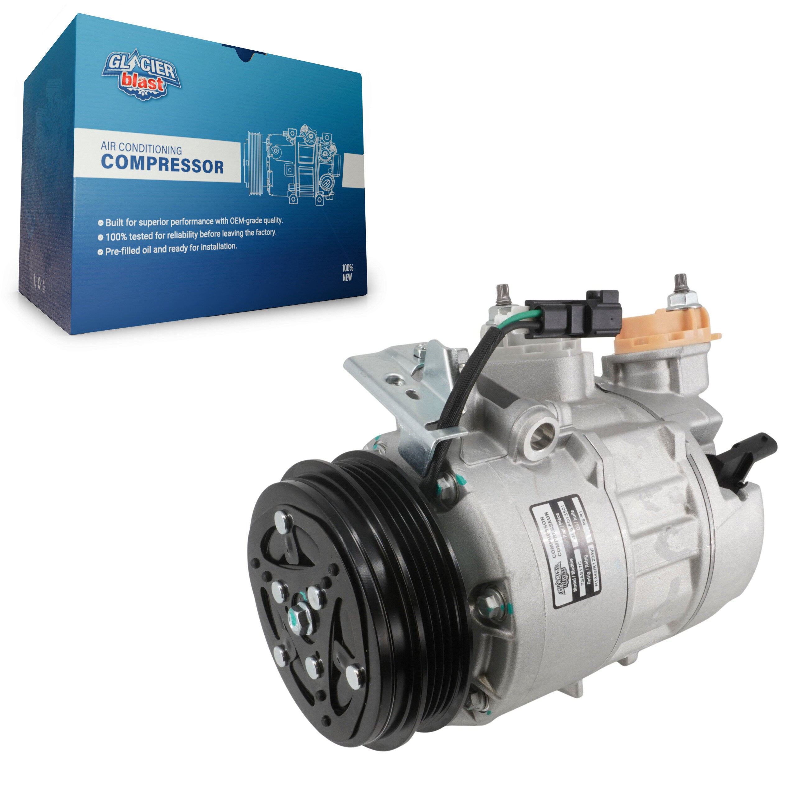 Glacier Blast GLB-FD13501 A/C Compressor for 2019-2024 Ford Edge, Ford Transit Connect and More