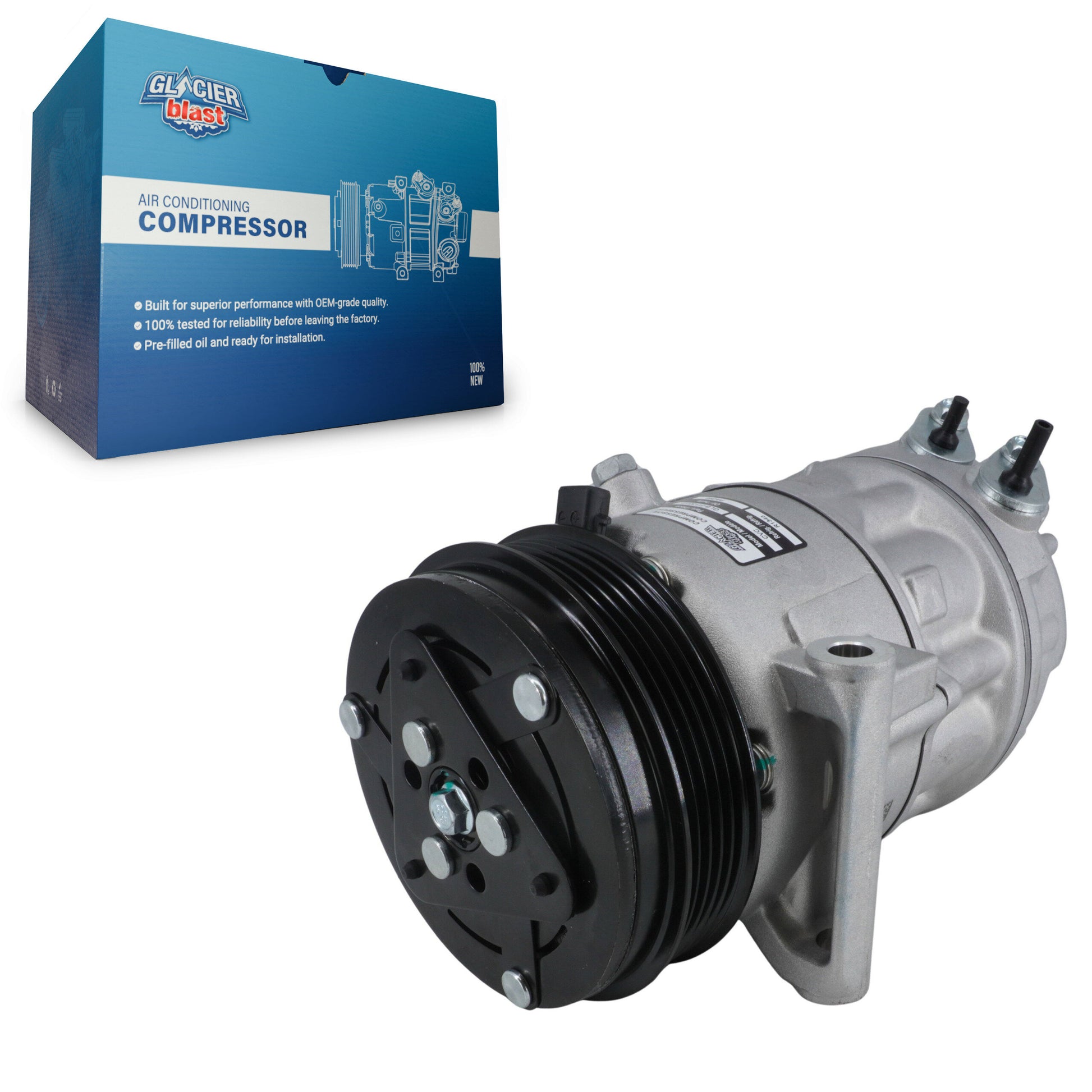 Glacier Blast GLB-FI13317 A/C Compressor for 2014-2020 Fiat 124 Spider, Fiat 500L