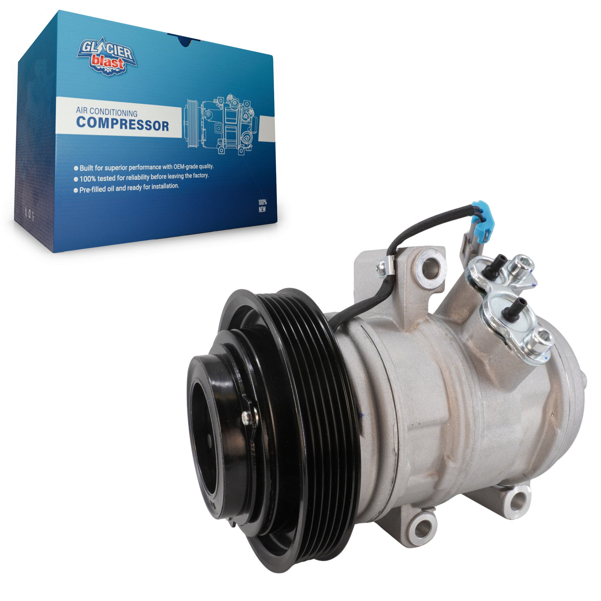 Glacier Blast GLB-GM12517 A/C Compressor for 2004-2012 Hummer H3T, Chevrolet Colorado and More