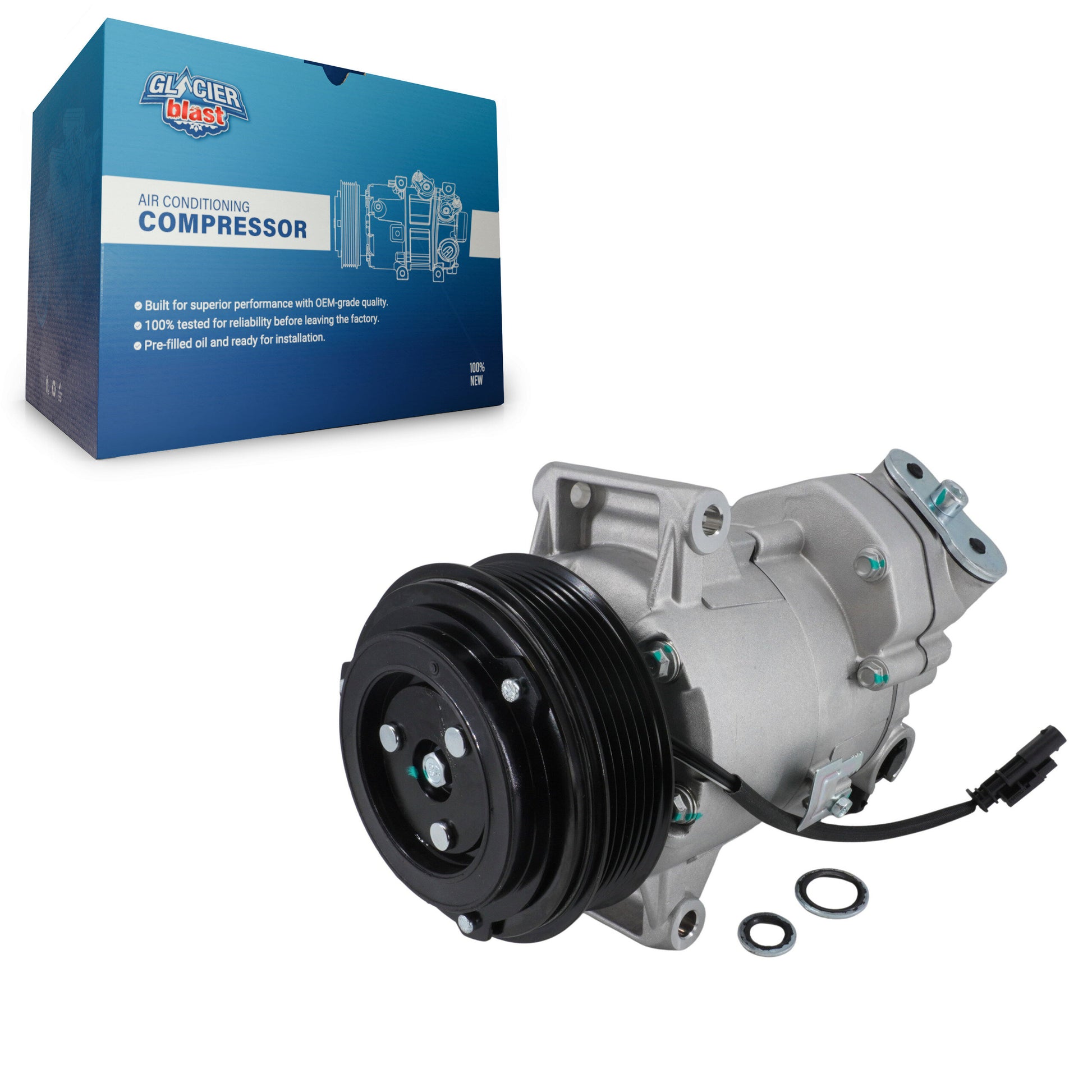 Glacier Blast GLB-GM12821 A/C Compressor for 2012-2016 Chevrolet Cruze Limited, Chevrolet Cruze