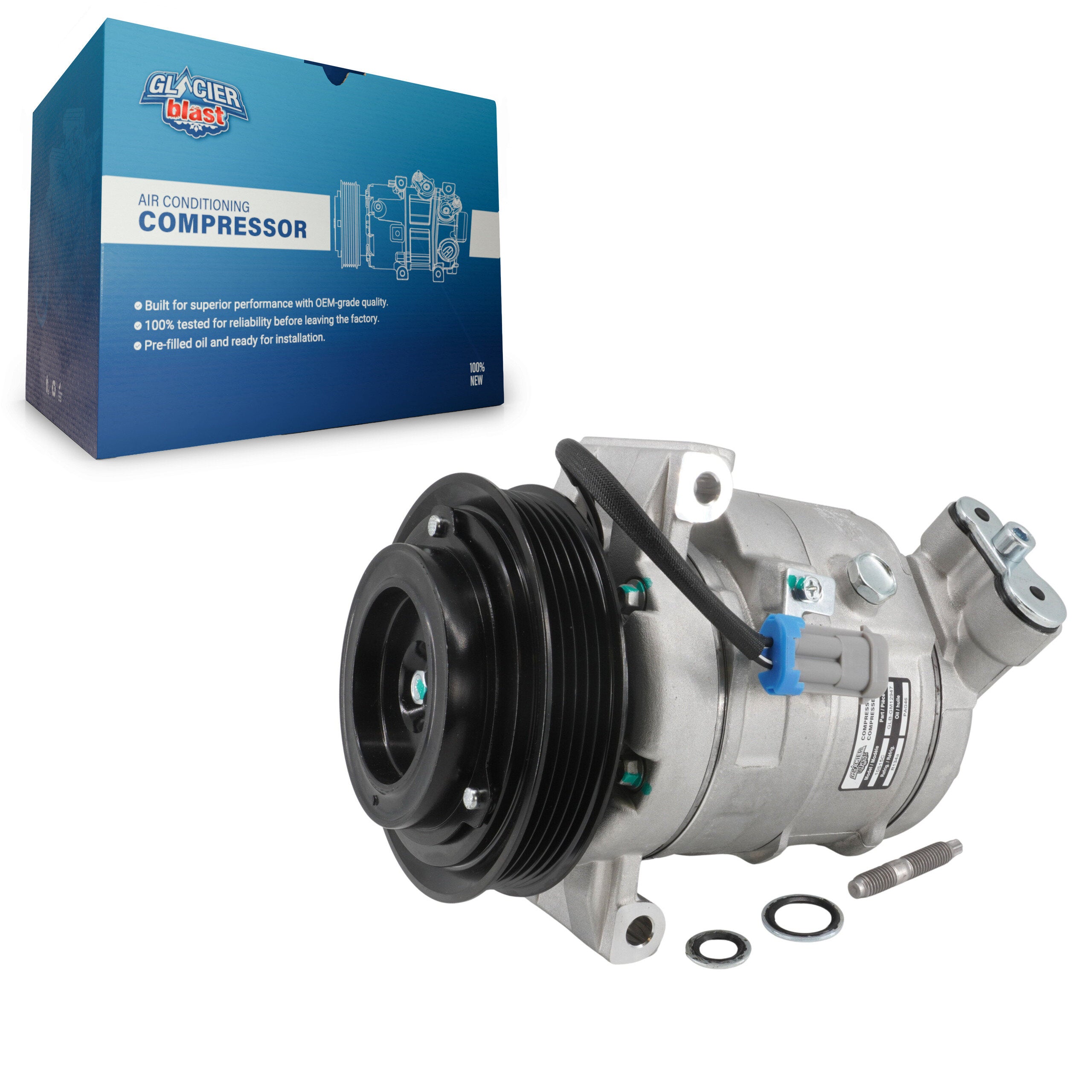 Glacier Blast GLB-GM12947 A/C Compressor for 2010-2011 Chevrolet Equinox, GMC Terrain