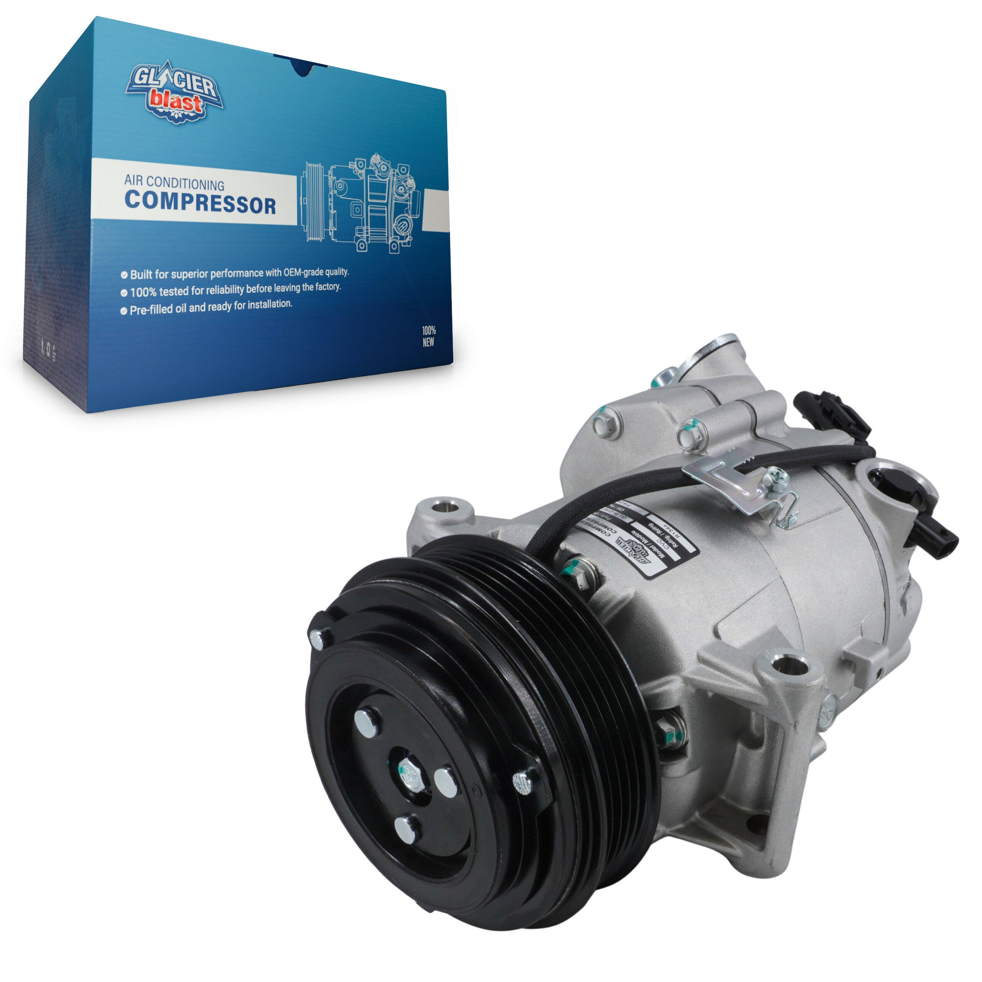 Glacier Blast GLB-GM13009 A/C Compressor for 2012-2017 Buick Verano