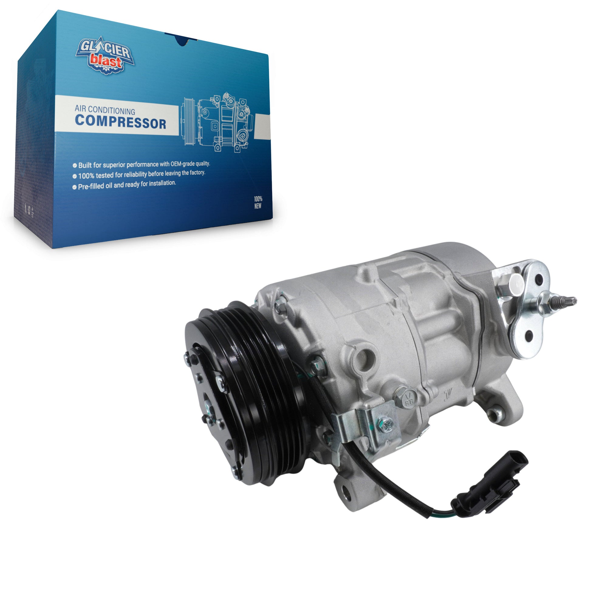 Glacier Blast GLB-GM13078 A/C Compressor for 2014-2020 Chevrolet Silverado 1500 LD, Chevrolet Suburban and More