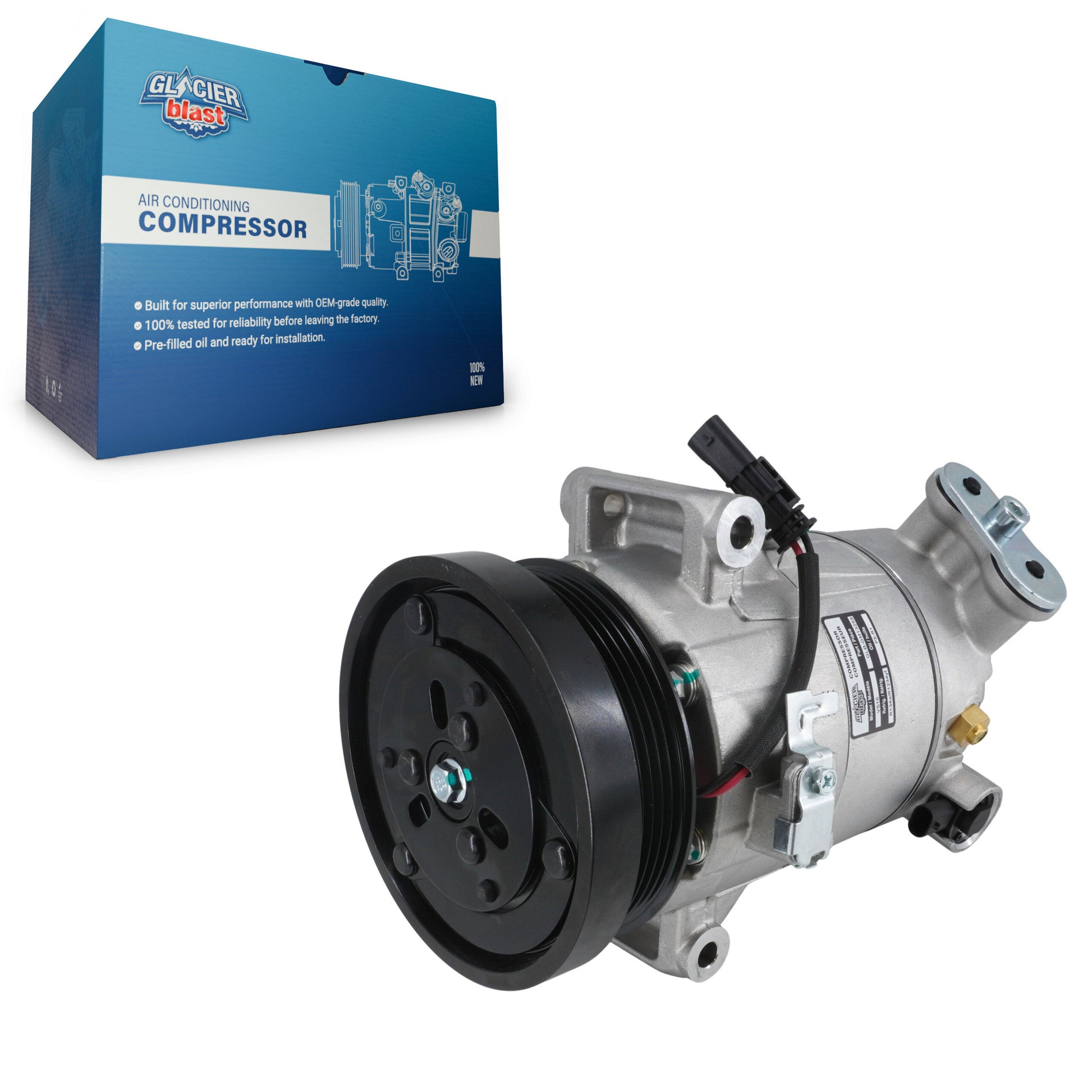 Glacier Blast GLB-GM13259 A/C Compressor for 2015-2024 Chevrolet Equinox, GMC Terrain and More