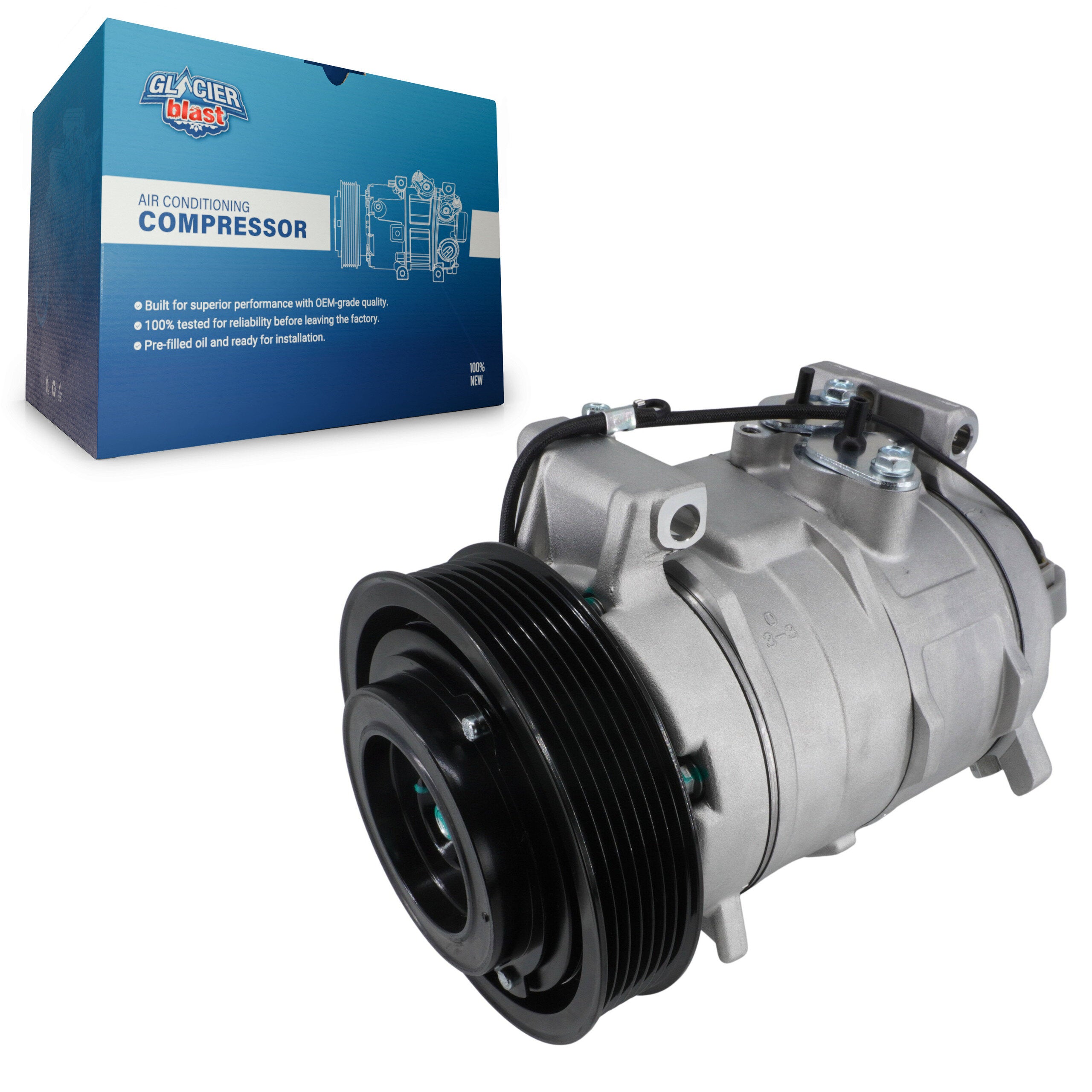Glacier Blast GLB-HO12109 A/C Compressor for 2003-2007 Honda Accord