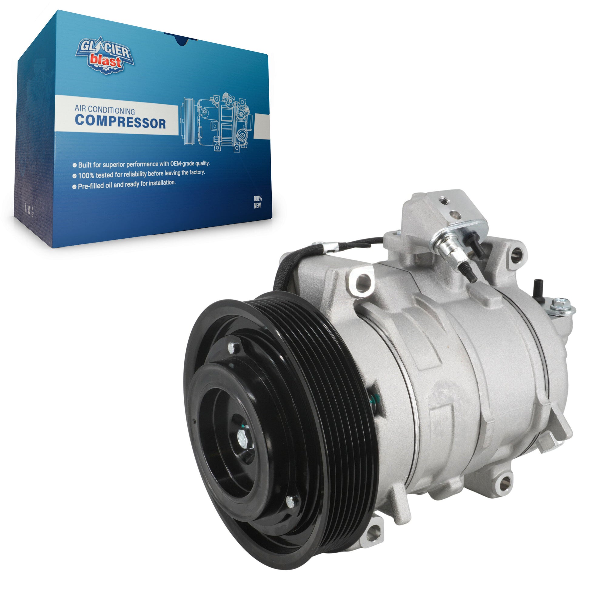 Glacier Blast GLB-HO12753 A/C Compressor for 2008-2015 Honda Crosstour, Honda Accord