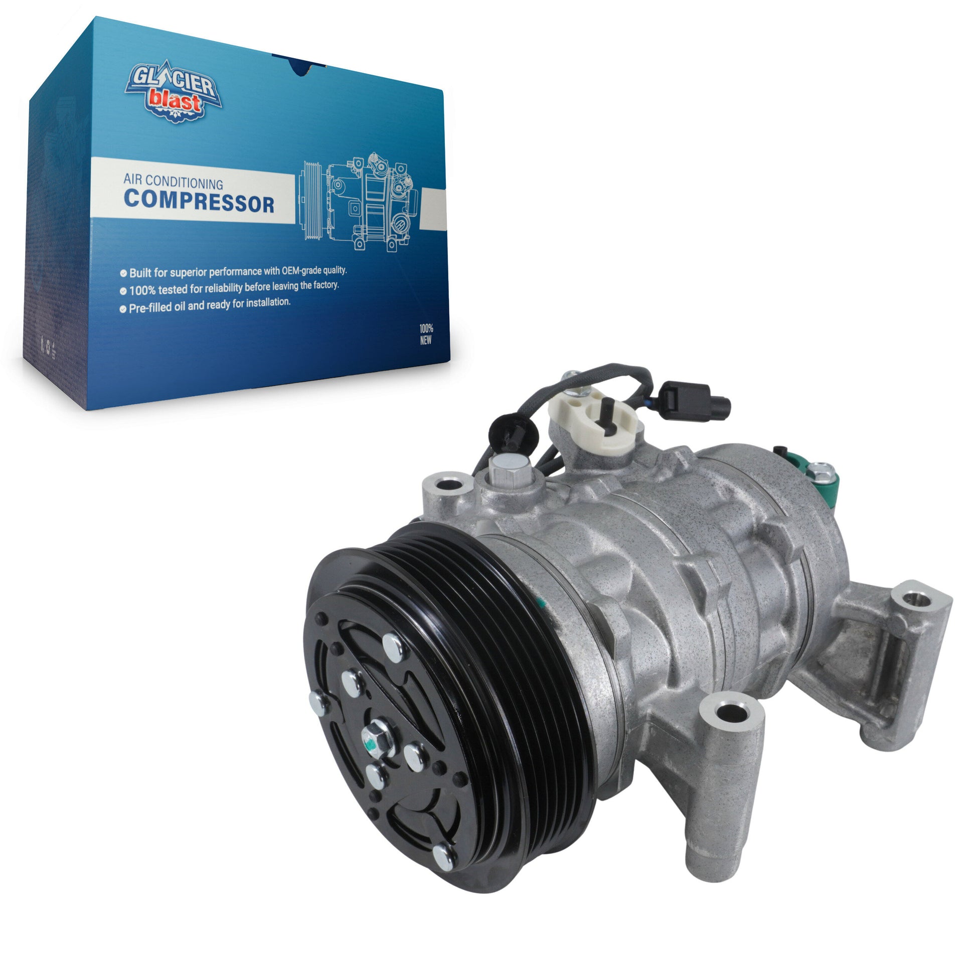 Glacier Blast GLB-HO13129 A/C Compressor for 2015-2020 Honda Fit