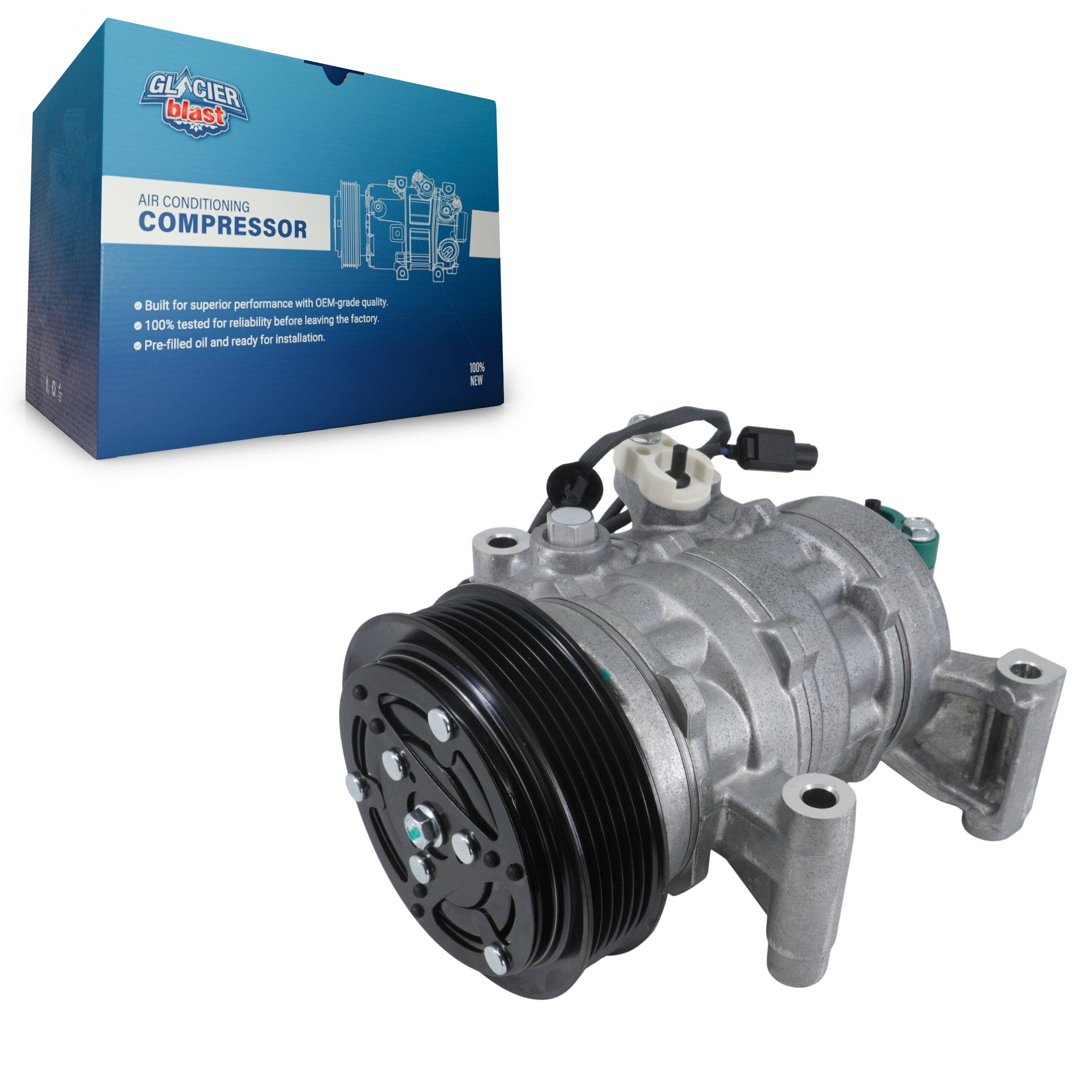 Glacier Blast GLB-HO13129 A/C Compressor for 2015-2020 Honda Fit