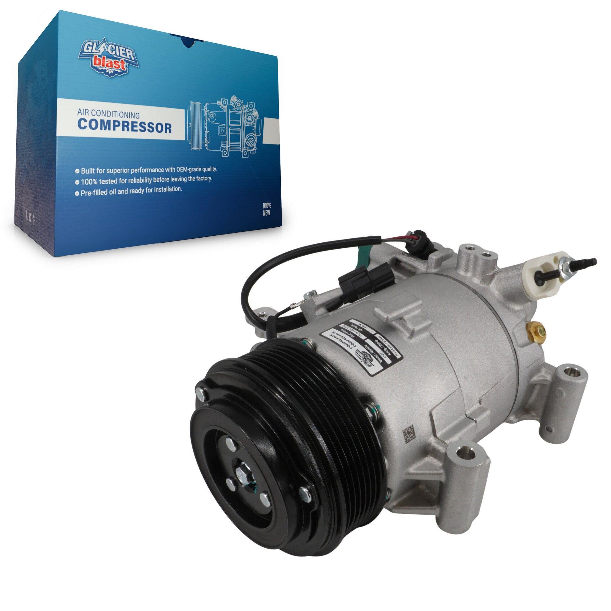 Glacier Blast GLB-HO13298 A/C Compressor for 2016-2021 Honda Civic