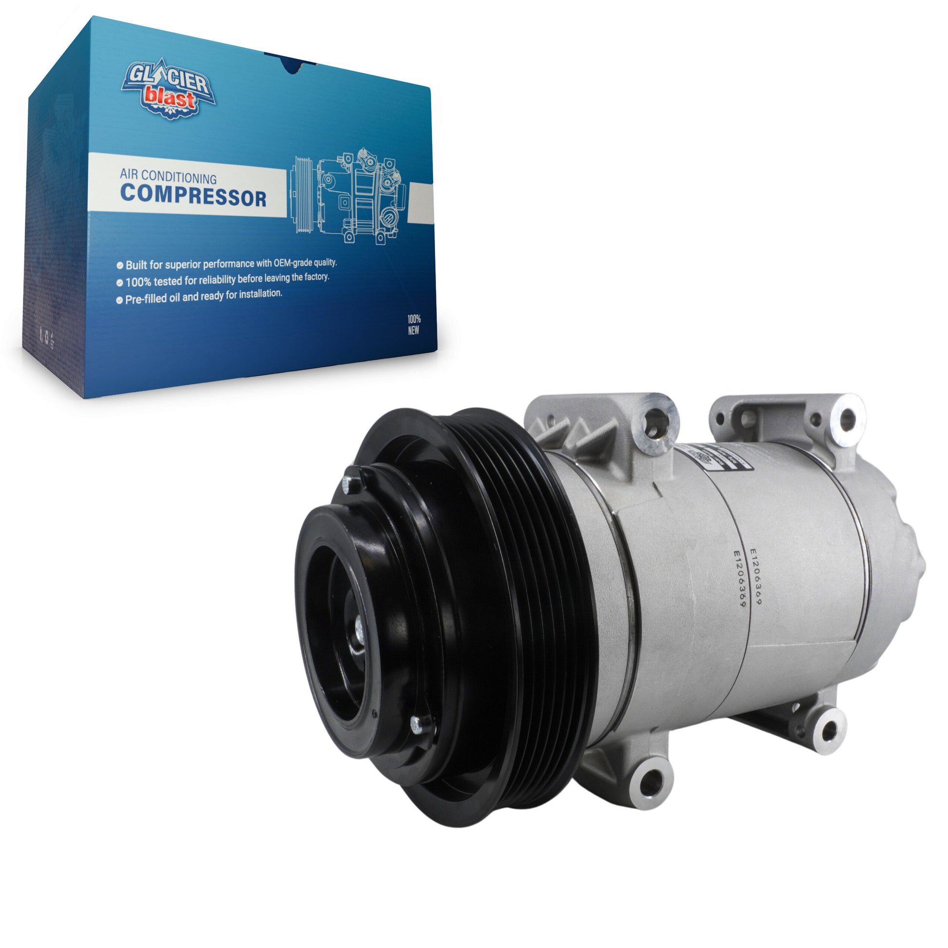 Glacier Blast GLB-HO13357 A/C Compressor for 2014-2020 Honda Pilot, Honda Ridgeline and More