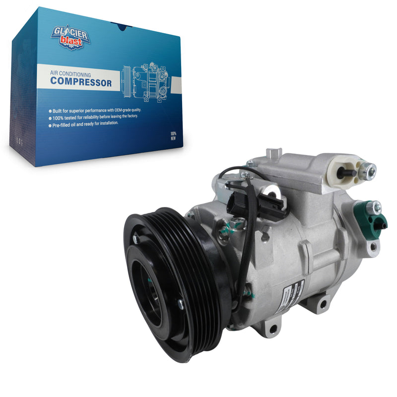 Glacier Blast GLB-HY12956 A/C Compressor for 2012-2014 Hyundai Veloster, Hyundai Accent