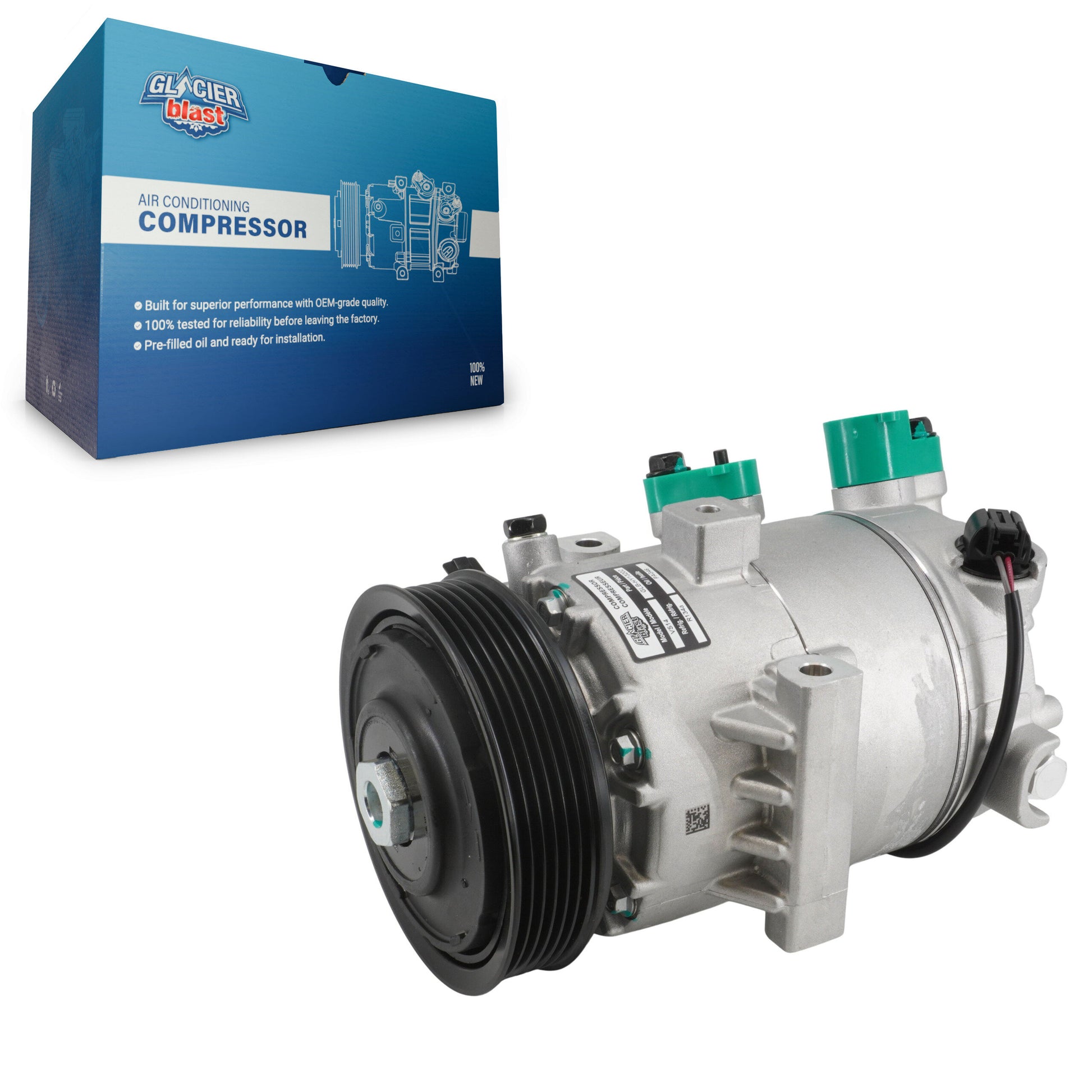 Glacier Blast GLB-HY13202 A/C Compressor for 2014-2020 Hyundai Elantra GT, Kia Forte and More