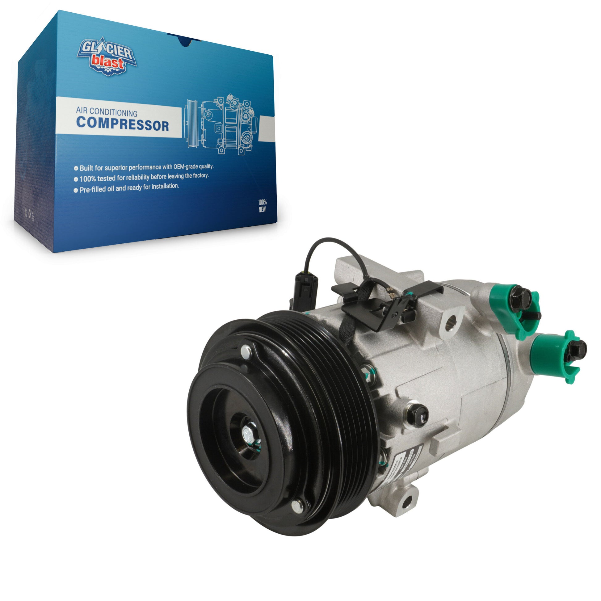 Glacier Blast GLB-HY13203 A/C Compressor for 2013-2018 Kia Forte, Hyundai Elantra GT and More
