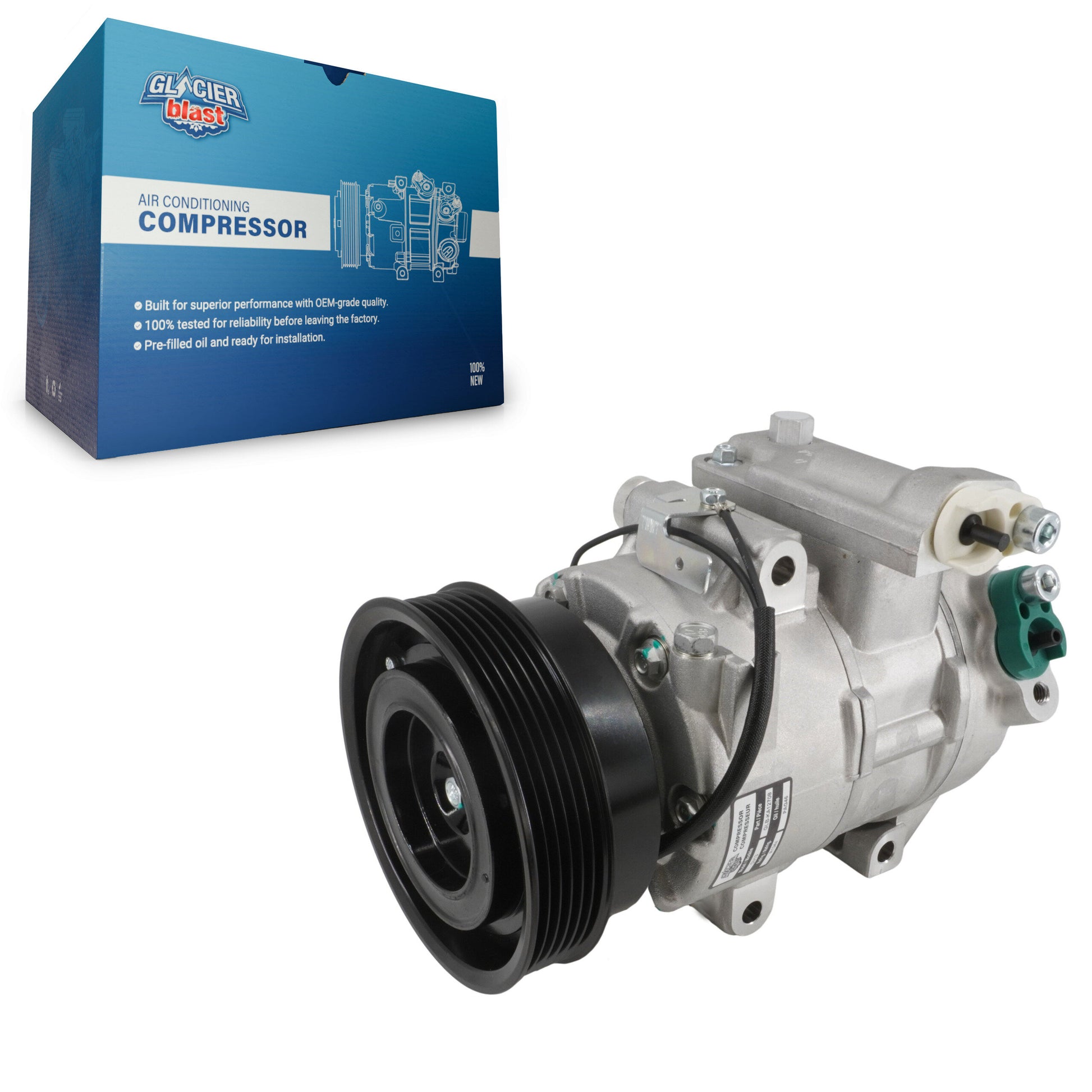 Glacier Blast GLB-KA12708 A/C Compressor for 2010-2013 Kia Forte5, Kia Forte and More