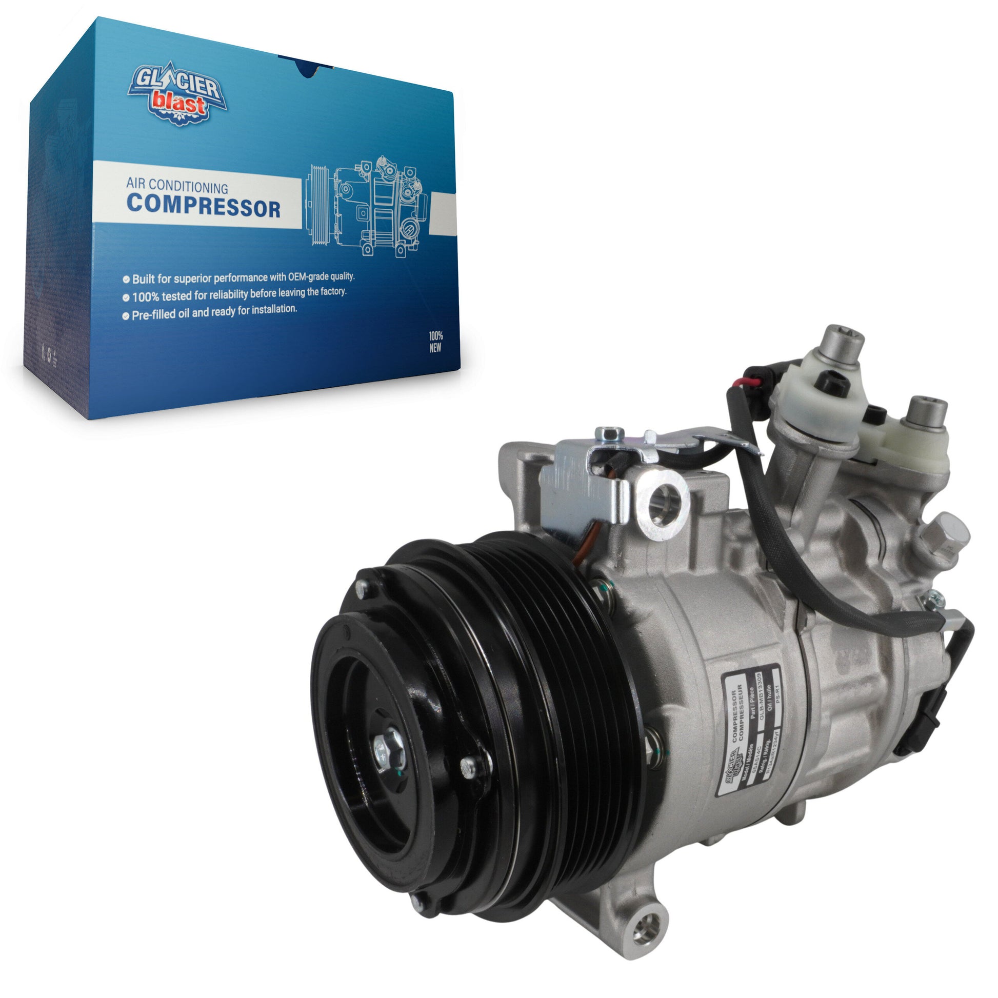 Glacier Blast GLB-MB13309 A/C Compressor for 2015-2023 Mercedes-Benz E350, Mercedes-Benz E63 AMG S and More