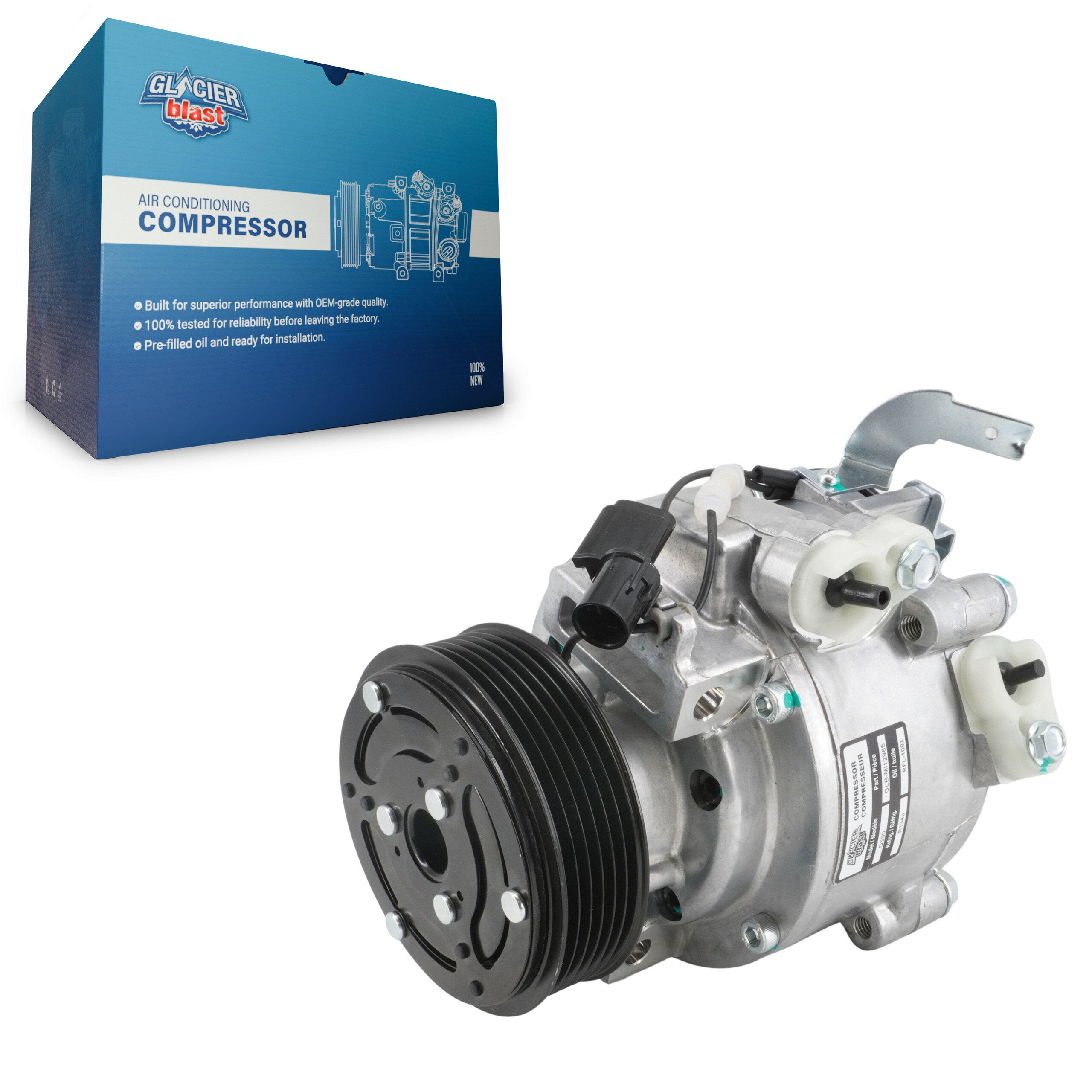 Glacier Blast GLB-MI12965 A/C Compressor for 2009-2020 Mitsubishi Lancer, Mitsubishi Outlander Sport and More