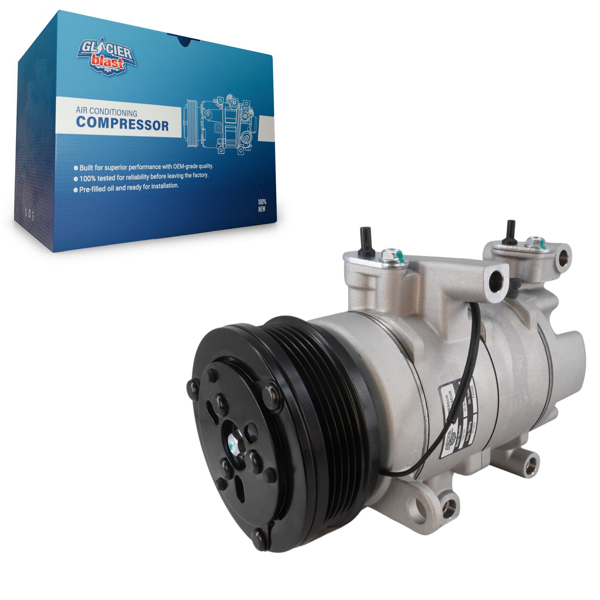 Glacier Blast GLB-MZ11699 A/C Compressor for 2004-2010 Mazda 3, Mazda 3 Sport and More