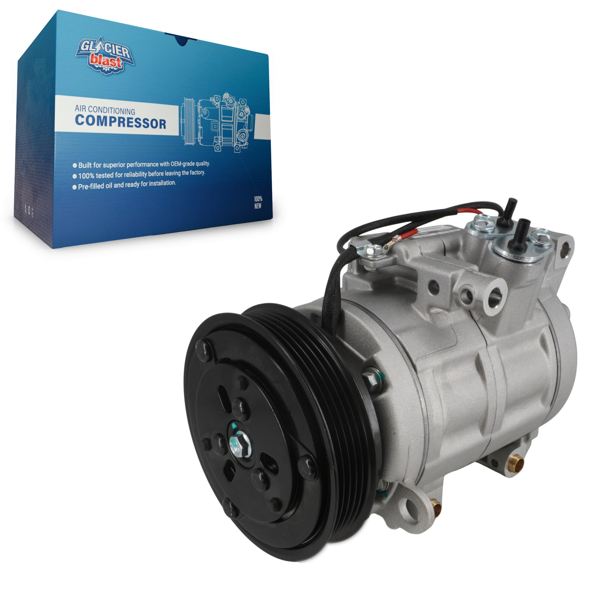 Glacier Blast GLB-MZ12909 A/C Compressor for 2010-2013 Mazda 3, Mazda 3 Sport
