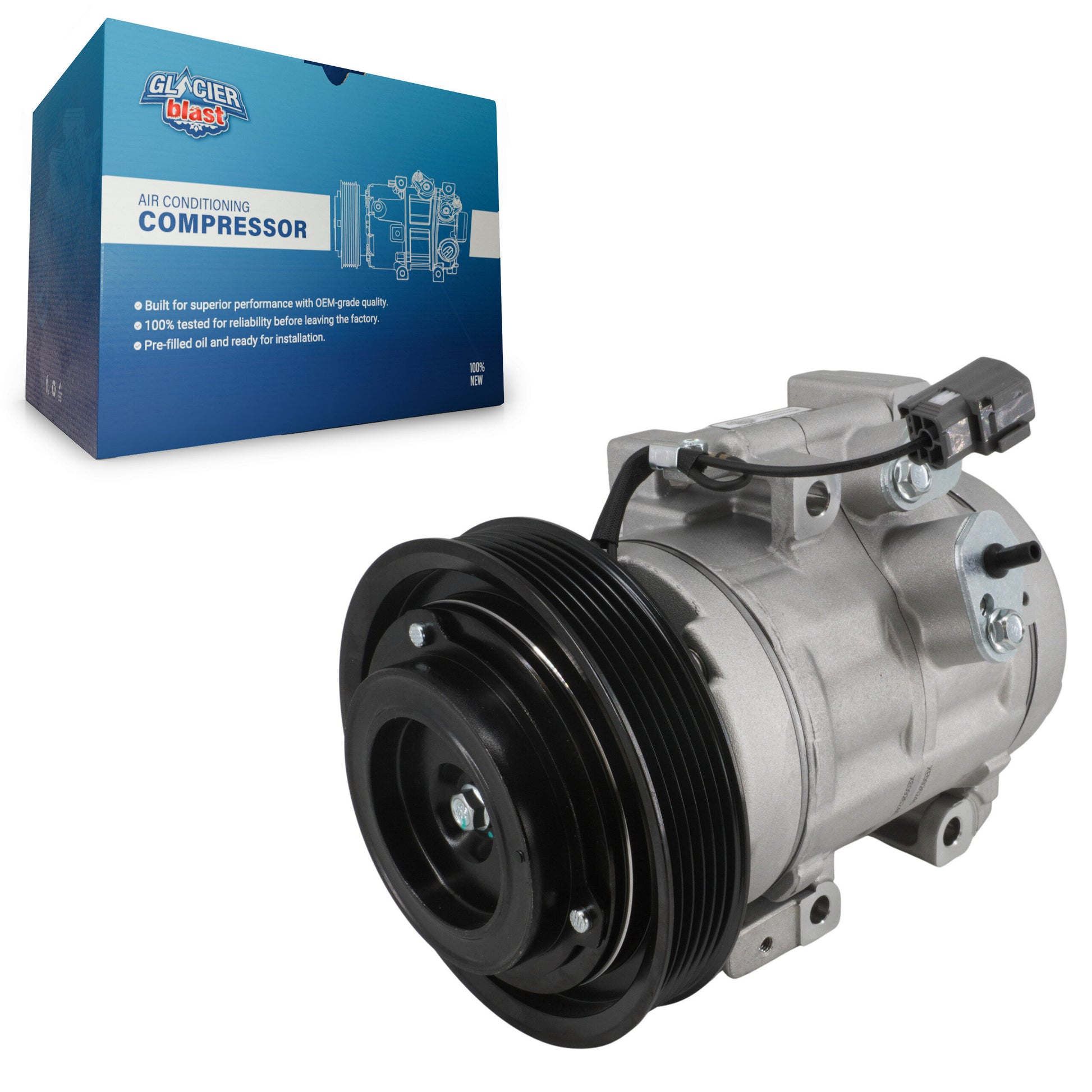 Glacier Blast GLB-MZ12910 A/C Compressor for 2010-2017 Mazda 5, Mazda 3 and More