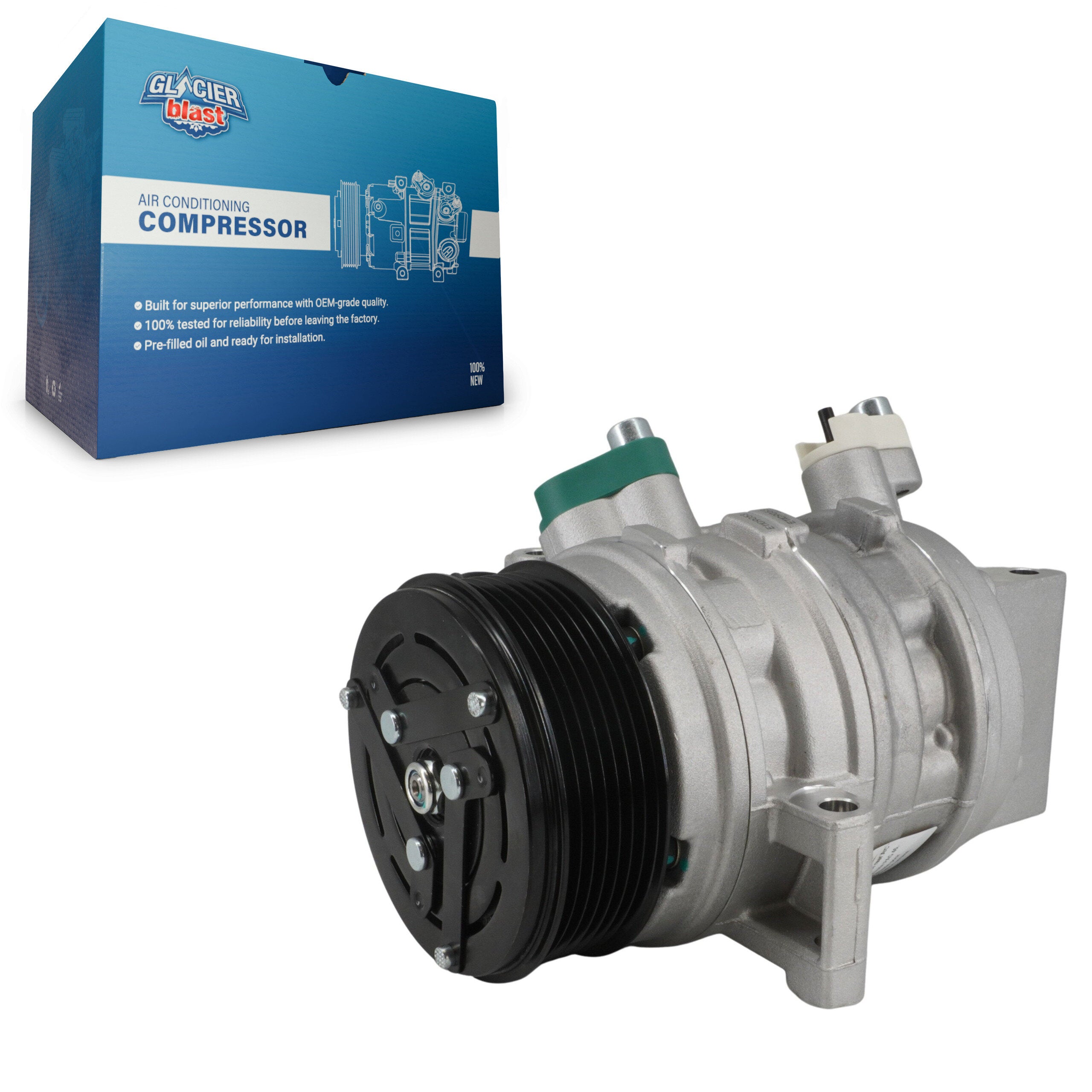 Glacier Blast GLB-NI13076 A/C Compressor for 2012-2019 Nissan Micra, Nissan Versa Note and More
