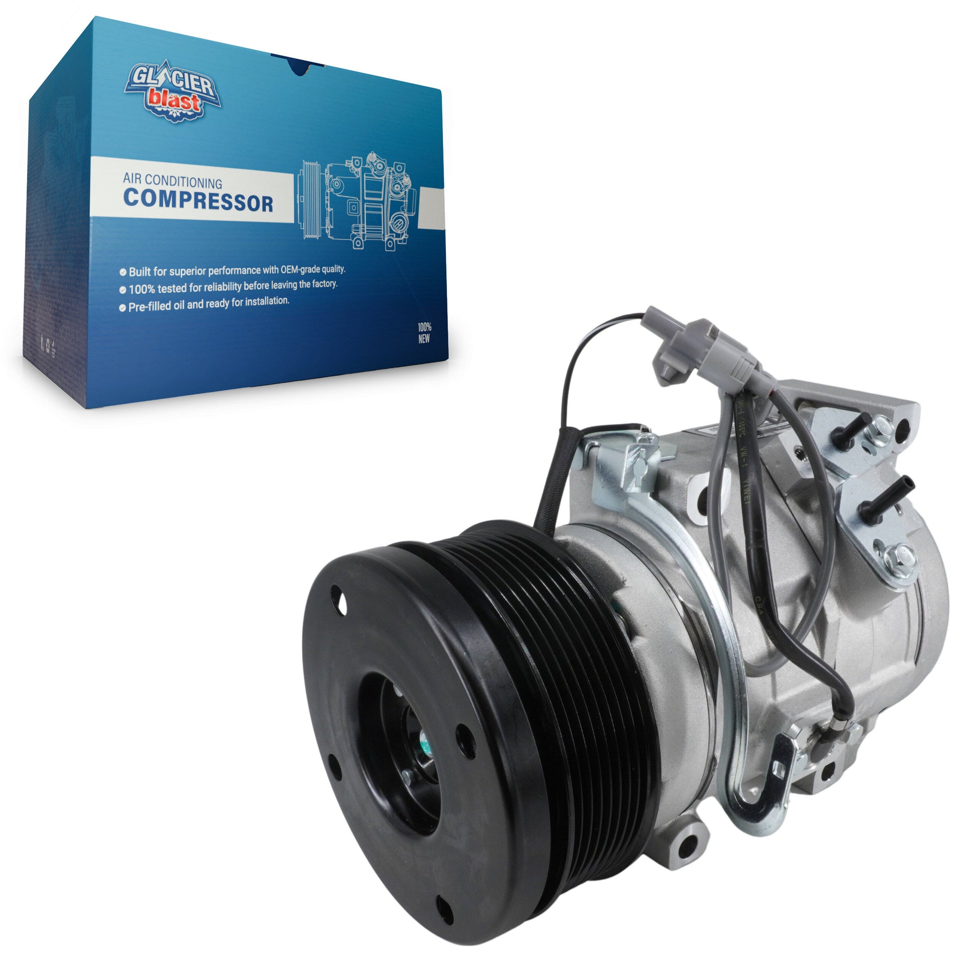 Glacier Blast GLB-TO12732 A/C Compressor for 2007-2021 Toyota Tundra