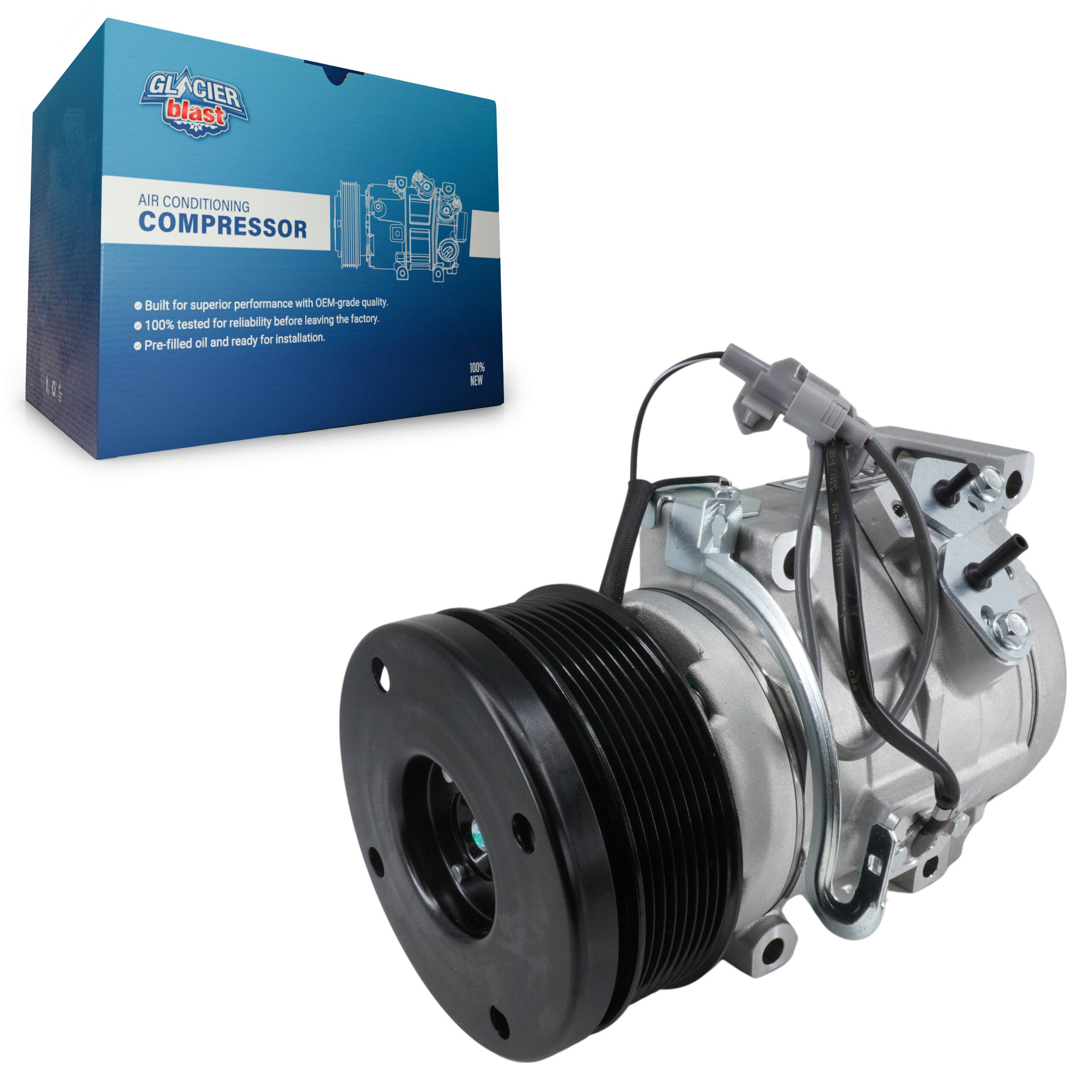 Glacier Blast GLB-TO12732 A/C Compressor for 2007-2021 Toyota Tundra