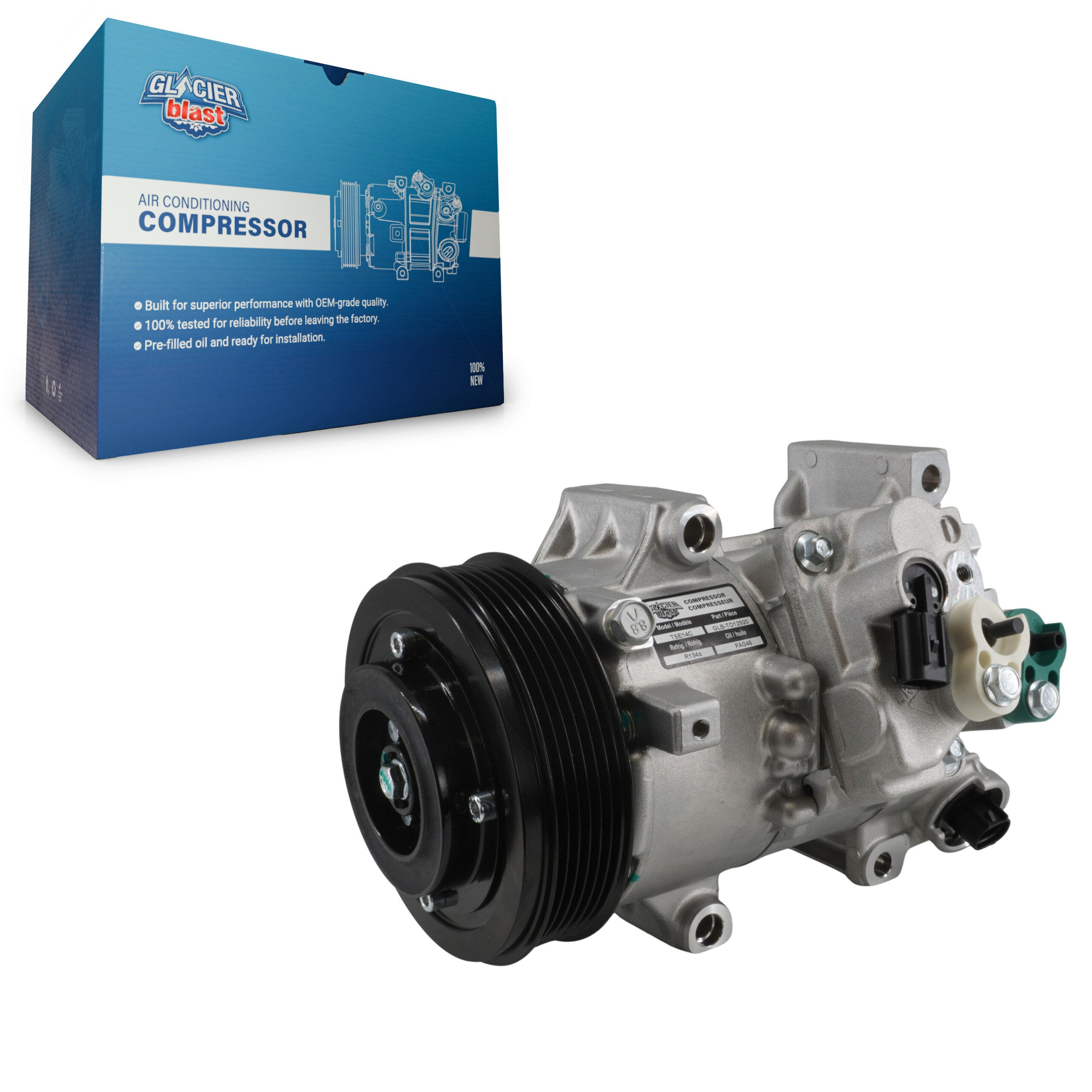 Glacier Blast GLB-TO12920 A/C Compressor for 2011-2014 Toyota Corolla, Toyota Matrix