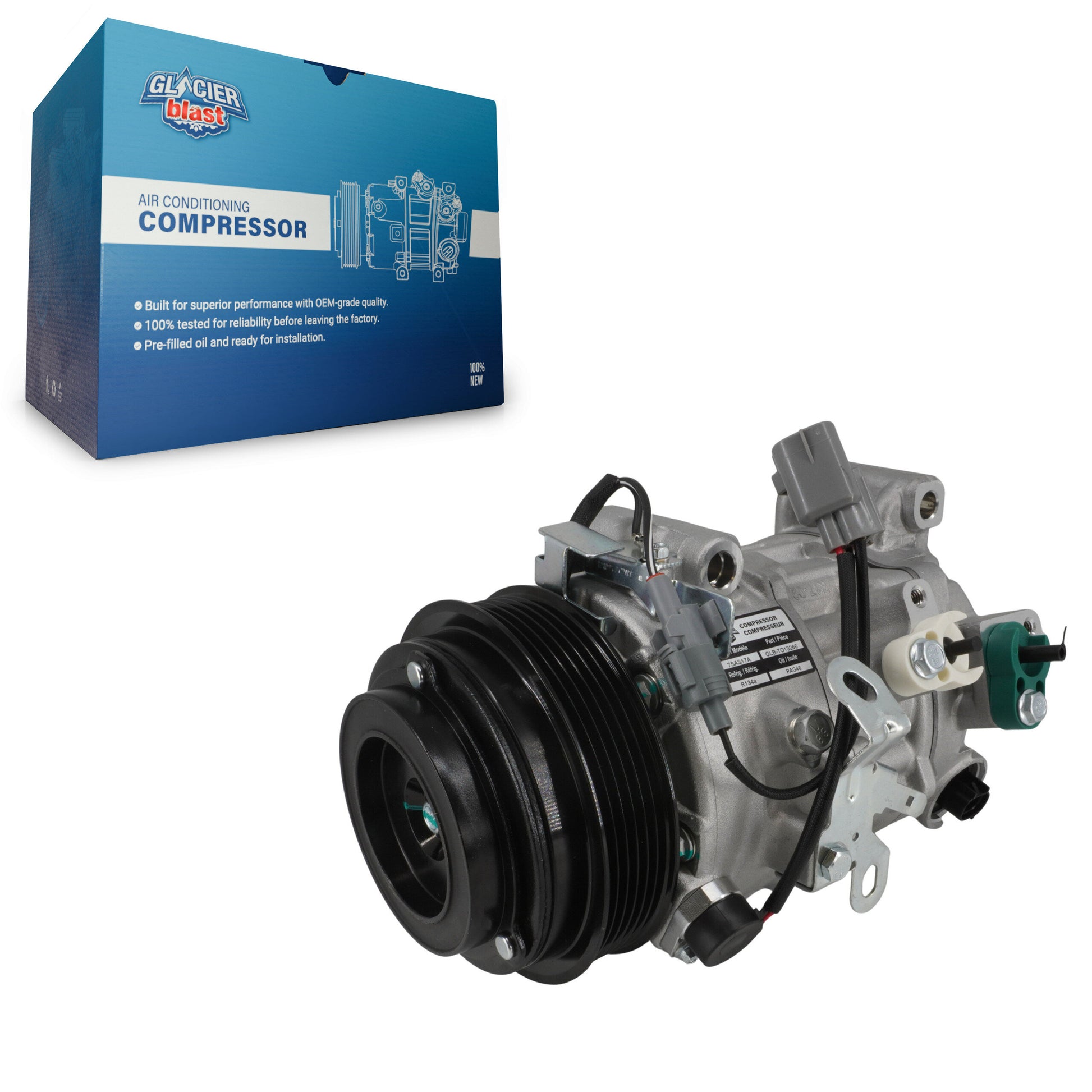 Glacier Blast GLB-TO13266 A/C Compressor for 2013-2020 Lexus IS350, Toyota RAV4 and More
