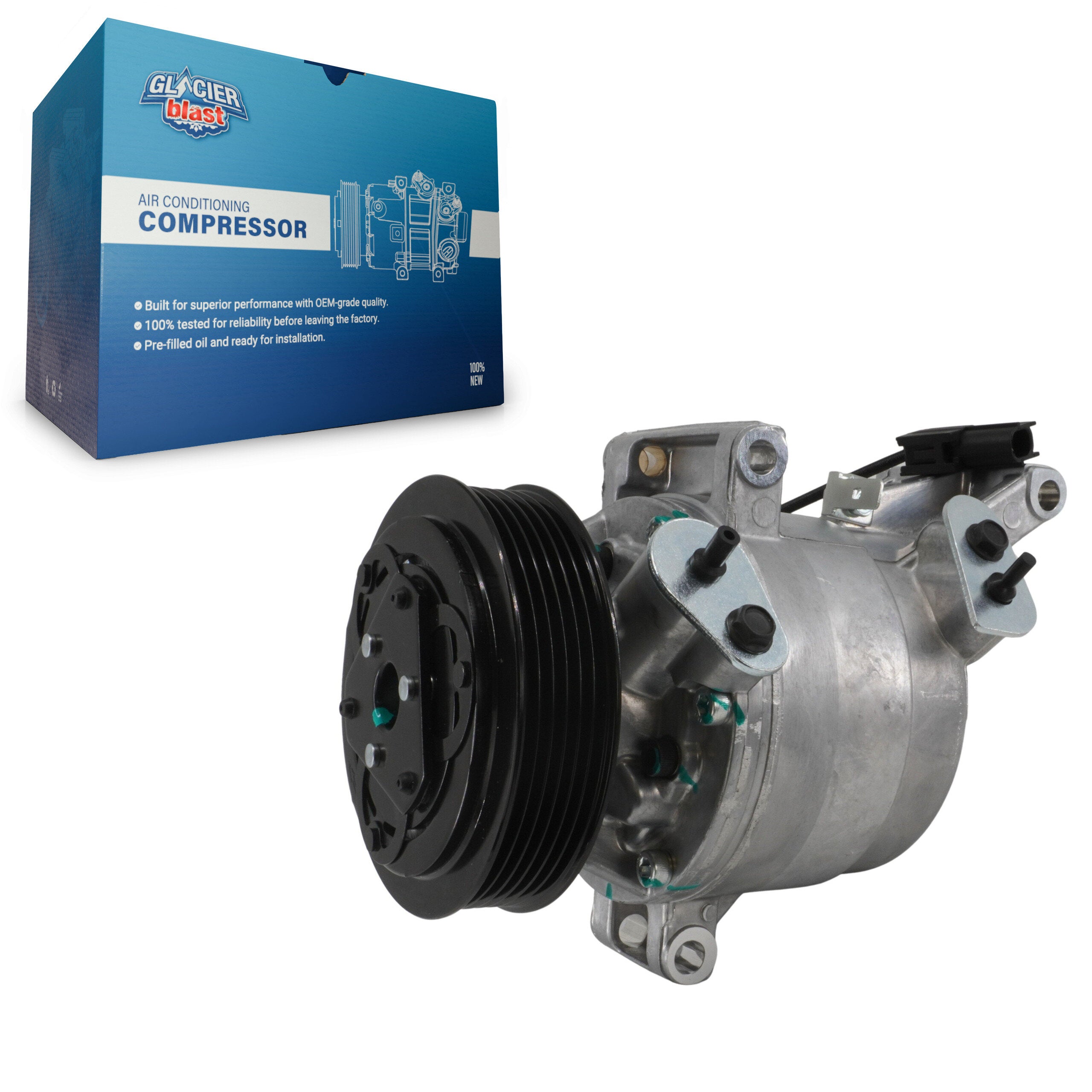Glacier Blast GLB-TO13312 A/C Compressor for 2016-2022 Mazda CX-3, Scion iA and More