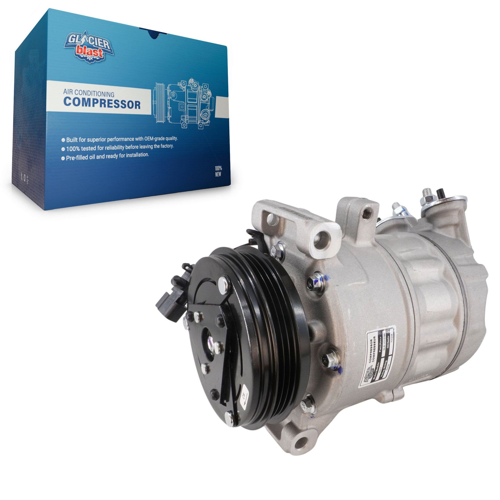 Glacier Blast GLB-VO13186 A/C Compressor for 2012-2016 Volvo S60 Cross Country, Volvo XC70 and More