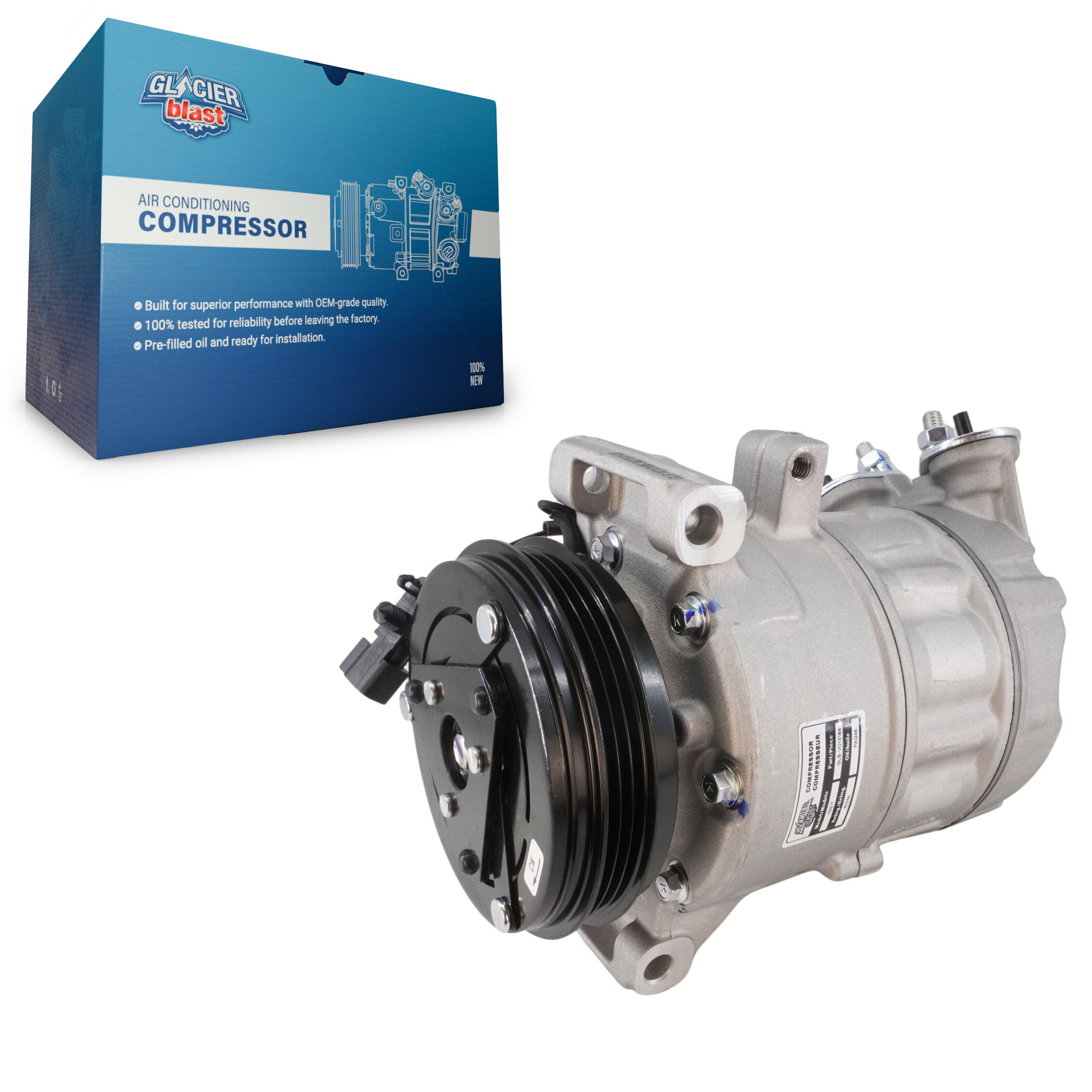 Glacier Blast GLB-VO13186 A/C Compressor for 2012-2016 Volvo S60 Cross Country, Volvo XC70 and More