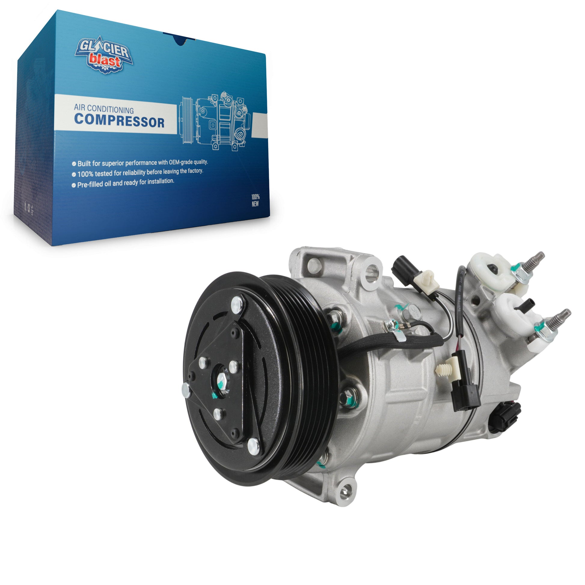 Glacier Blast GLB-VO13211 A/C Compressor for 2015-2022 Volvo S90, Volvo V90 and More