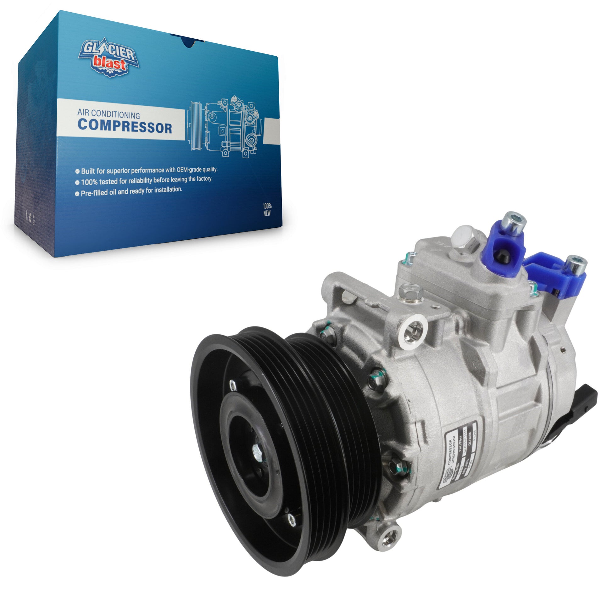 Glacier Blast GLB-VW12321 A/C Compressor for 2005-2014 Audi TT RS Quattro, Volkswagen Beetle and More