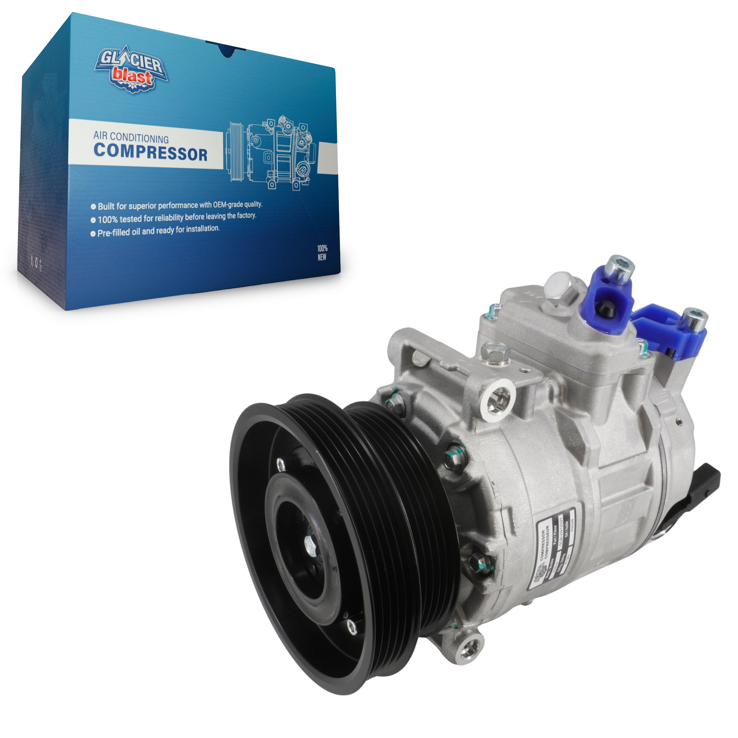 Glacier Blast GLB-VW12321 A/C Compressor for 2005-2014 Audi TT RS Quattro, Volkswagen Beetle and More