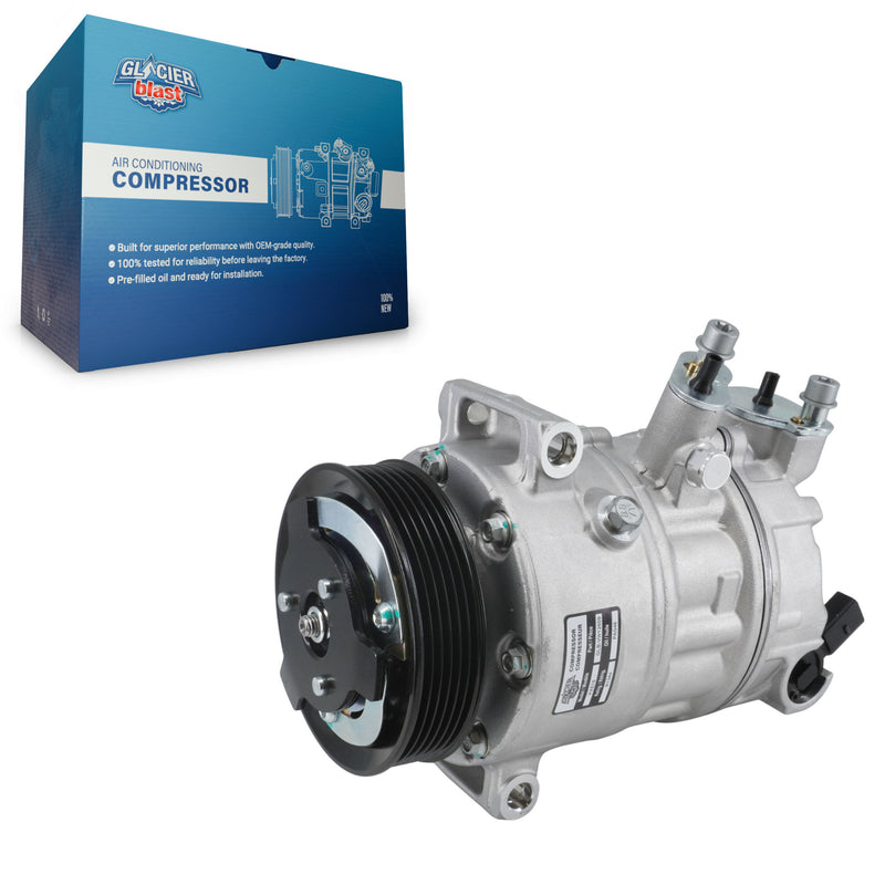 Glacier Blast GLB-VW12609 A/C Compressor for 2006-2018 Volkswagen Beetle, Volkswagen Tiguan Limited and More